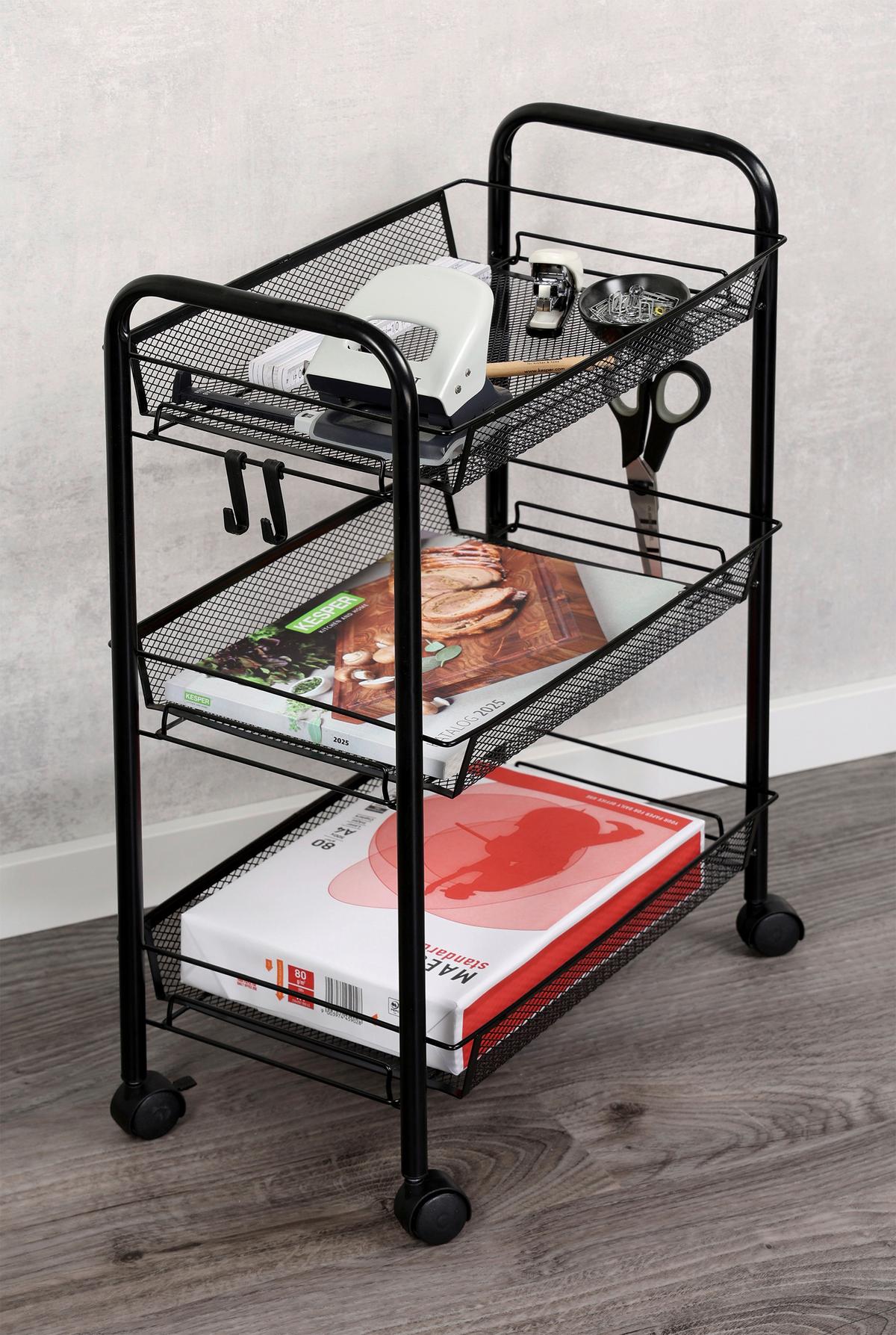 ALLZWECKWAGEN Metall schwarz B: 26cm - Basics, Metall (26/63.5/44cm) - Kesper