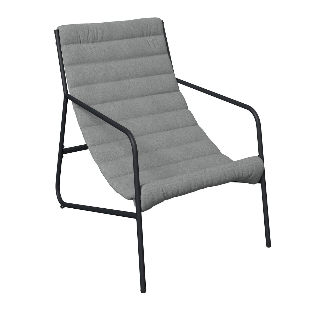 Balkonset Memphis - Anthrazit/Grau, MODERN, Textil/Metall (61/78.5/87.5cm) - Beldano