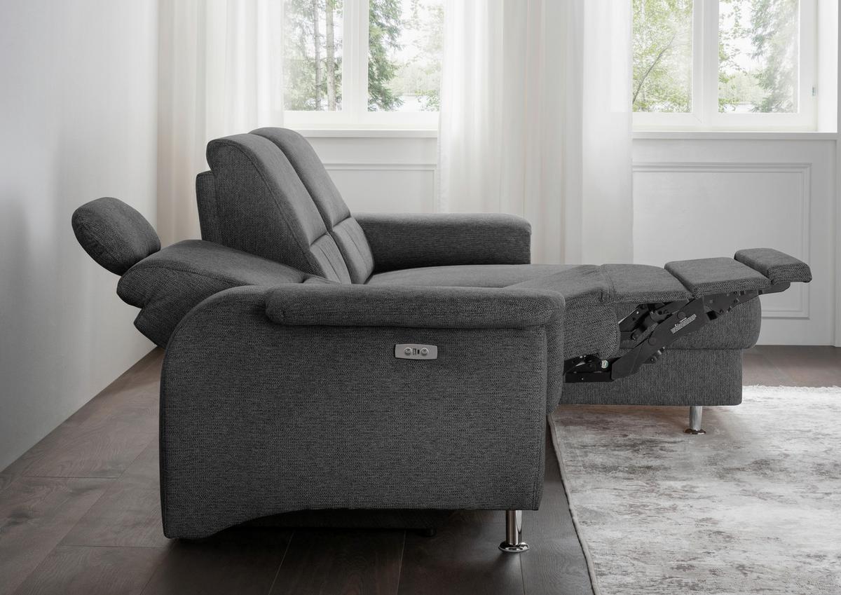 Ecksofa Mit Bettkasten Parole Anthrazit Chenille - Chromfarben/Anthrazit, MODERN, Textil (231/165cm) - Livetastic