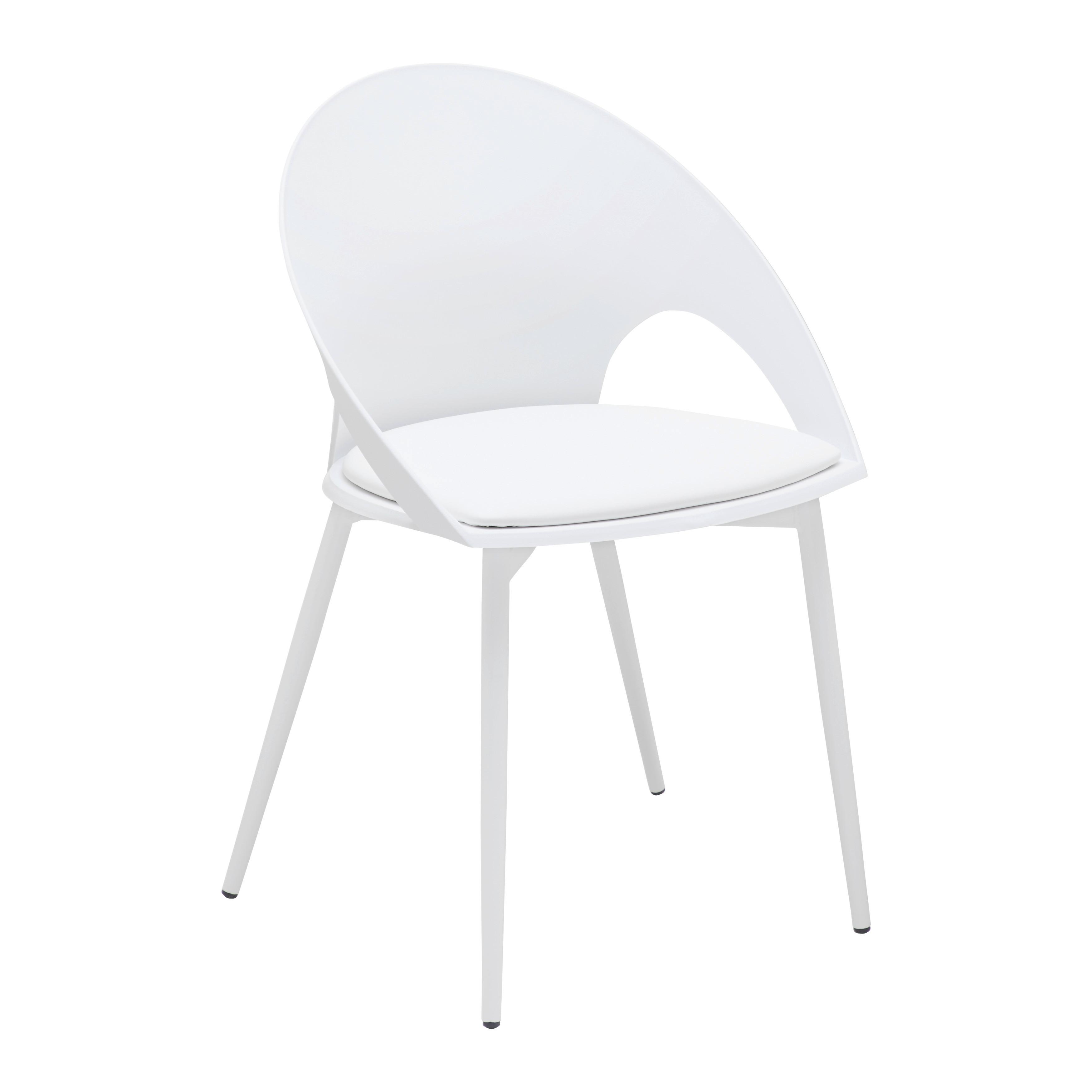 Jídelní židle DORI bílá - bílá, Moderní, kov/textil (51,5/79/48,5cm) - Bessagi Home