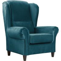 Ohrensessel Baron Petrol B: 94 Cm - Petrol/Schwarz, Design, Textil (94/112/92cm) - MID.YOU