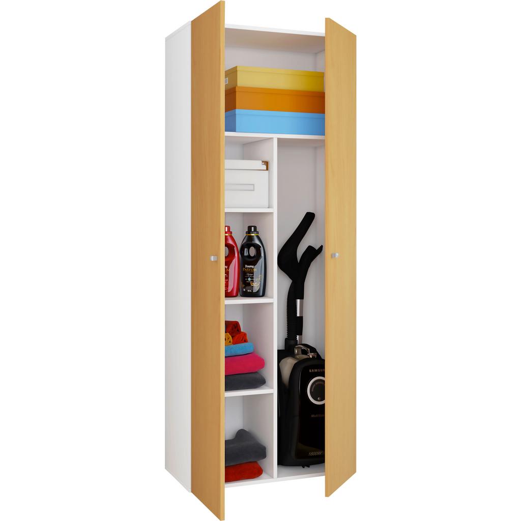 Mehrzweckschrank Vandol Weiß, Buchefarben Dekor B:70cm