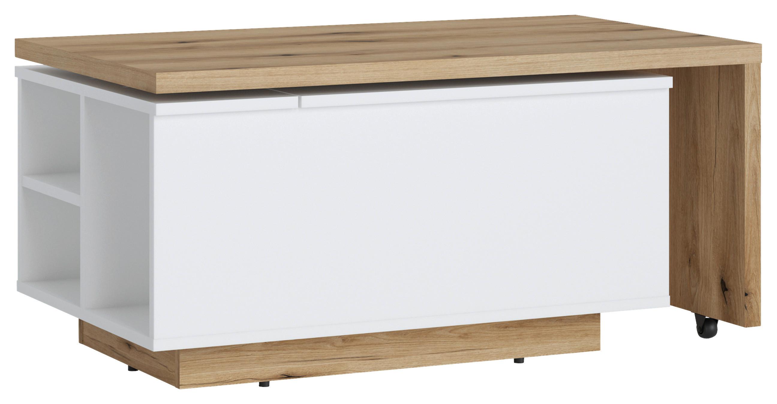 Couchtisch Dalano Weiß/eichefarben B: 95 Cm - Eichefarben/Weiß, Trend, Holzwerkstoff (95/45,3/54cm) - MID.YOU