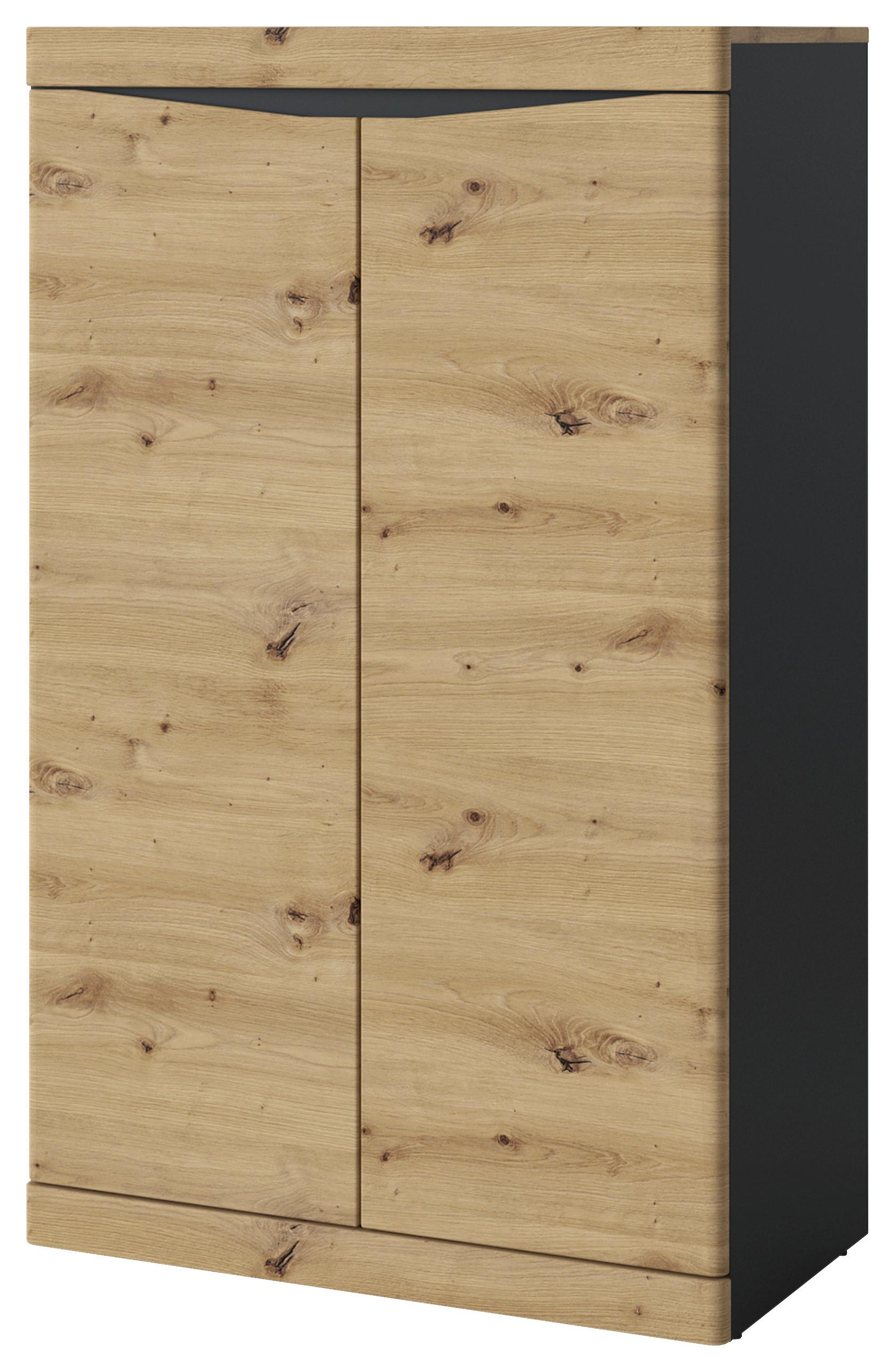 Kommode Turino B: 75,8 Cm - Anthrazit/Eiche Artisan, Trend, Holzwerkstoff (75,8/122,8/39,9cm)