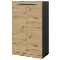 Kommode Turino B: 75,8 Cm - Anthrazit/Eiche Artisan, Trend, Holzwerkstoff (75,8/122,8/39,9cm)