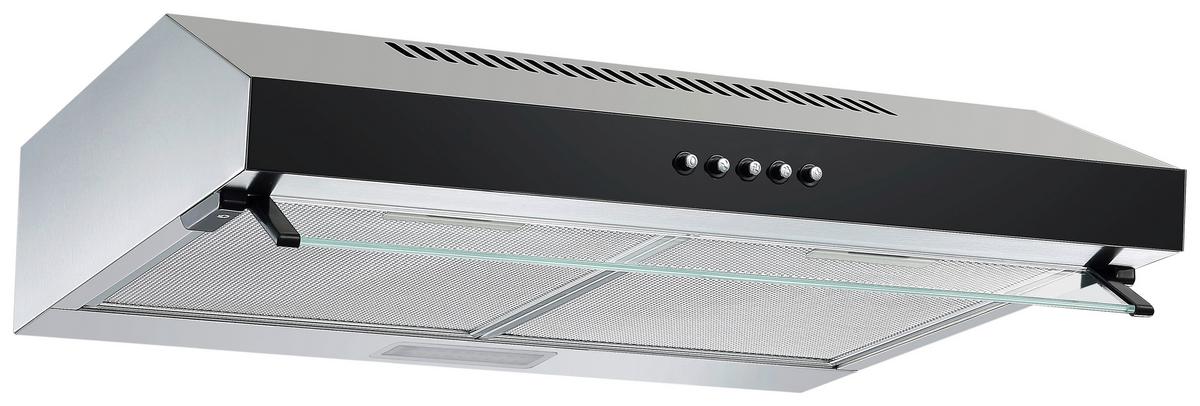 Dusntabzugshaube Respekta Schwarz/edelstahl B: 60 Cm Led - Edelstahlfarben/Schwarz, Trend, Glas/Metall (60/13/50,3cm) - Respekta