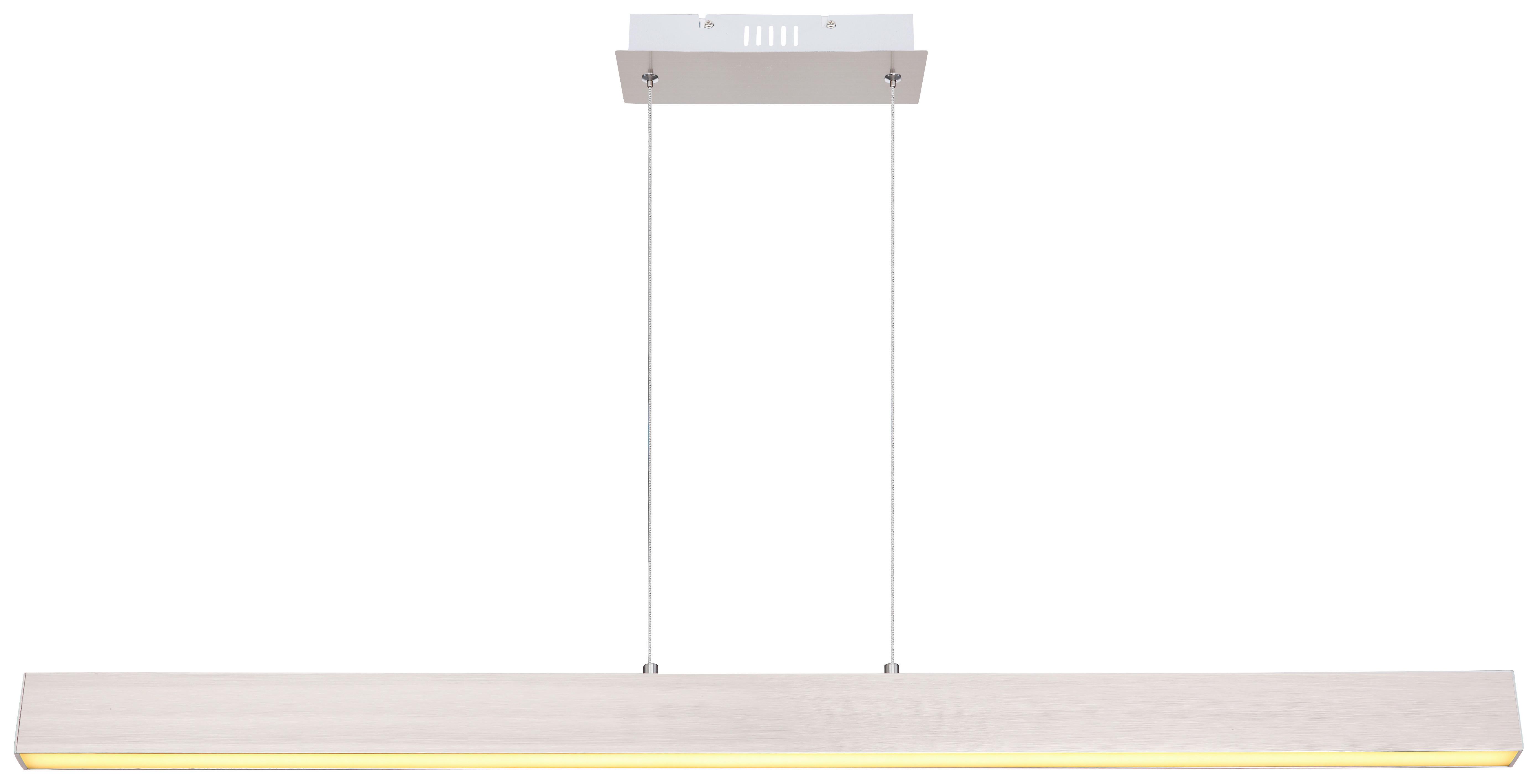 LED-Hängeleuchte Verena H: 120 cm 1-Flammig Dimmbar - Opal/Weiß, Design, Kunststoff/Metall (121/8/120cm) - Globo