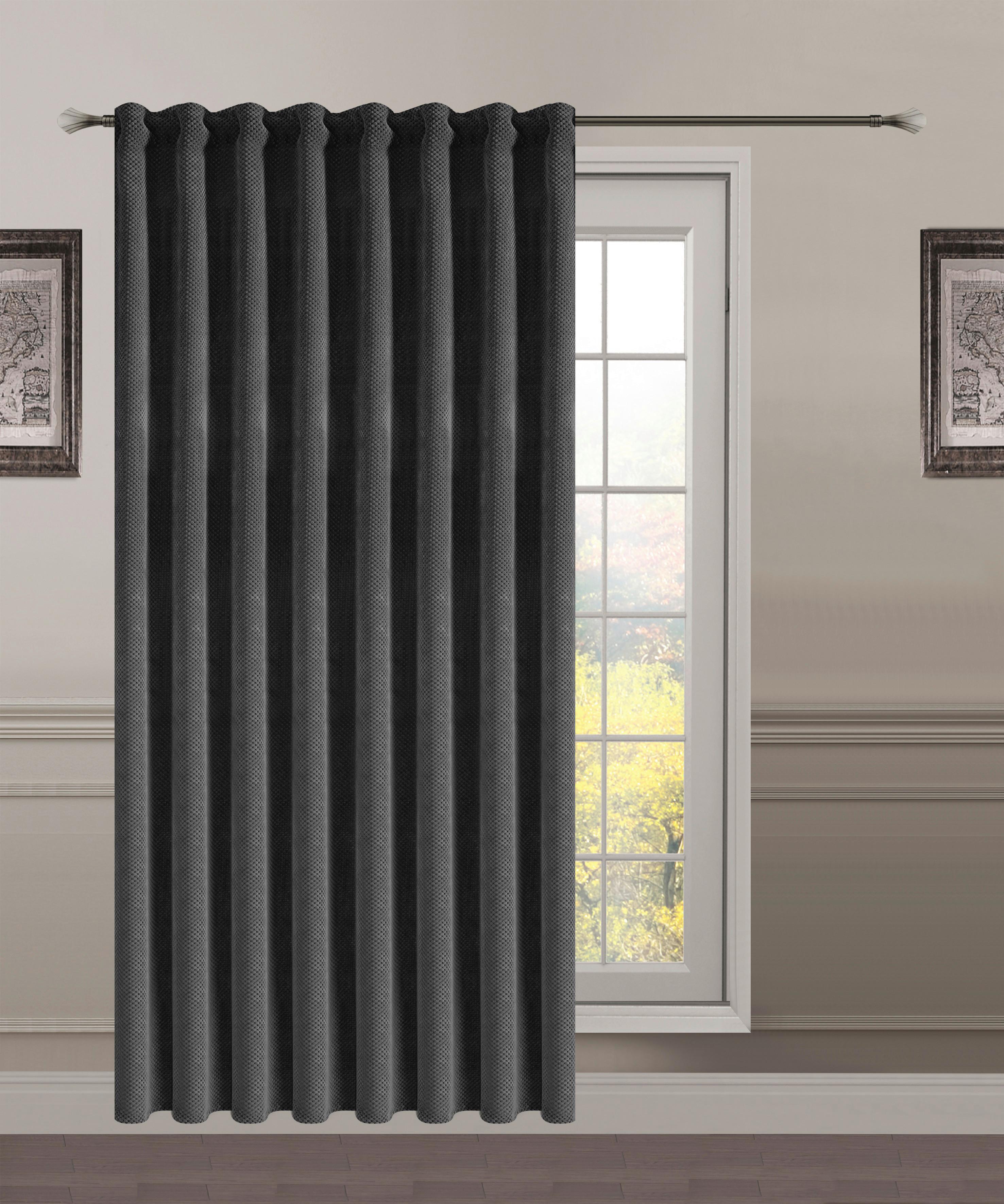 Fertigvorhang Belinda - Anthrazit, ROMANTIK / LANDHAUS, Textil (140/245cm) - James Wood