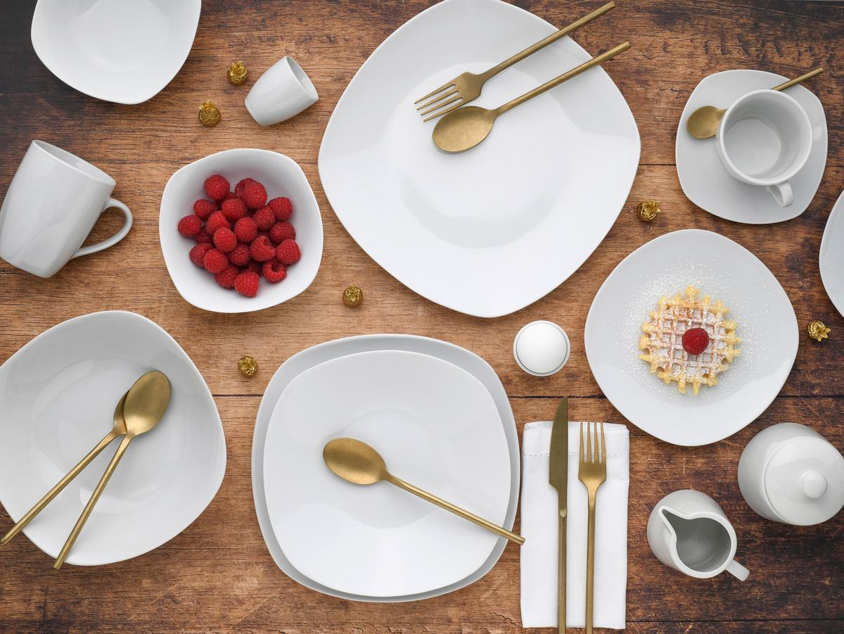 Kombiservice Square 62--Teilig., Weiß - Weiß, Trend, Keramik - Creatable