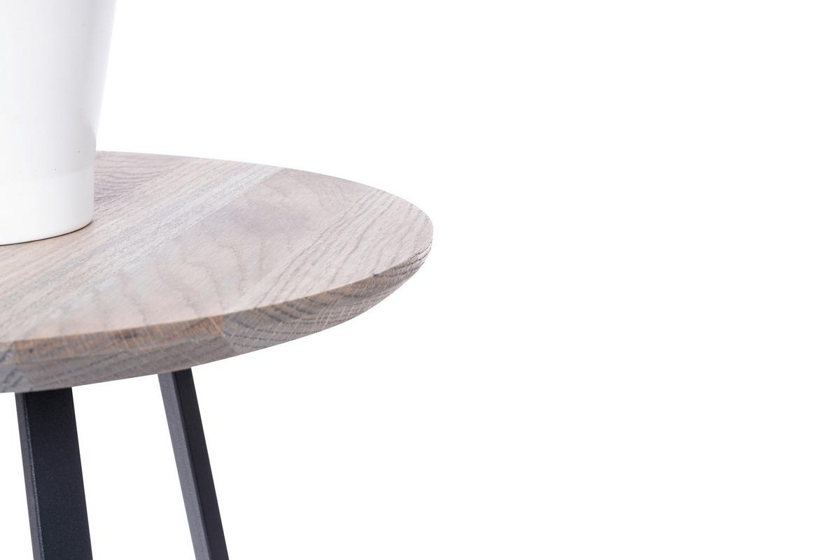 Beistelltisch Justus Schwarz/Eiche grau H: 55cm - Eiche grau/Schwarz, Natur, Holz/Metall (40/55cm)