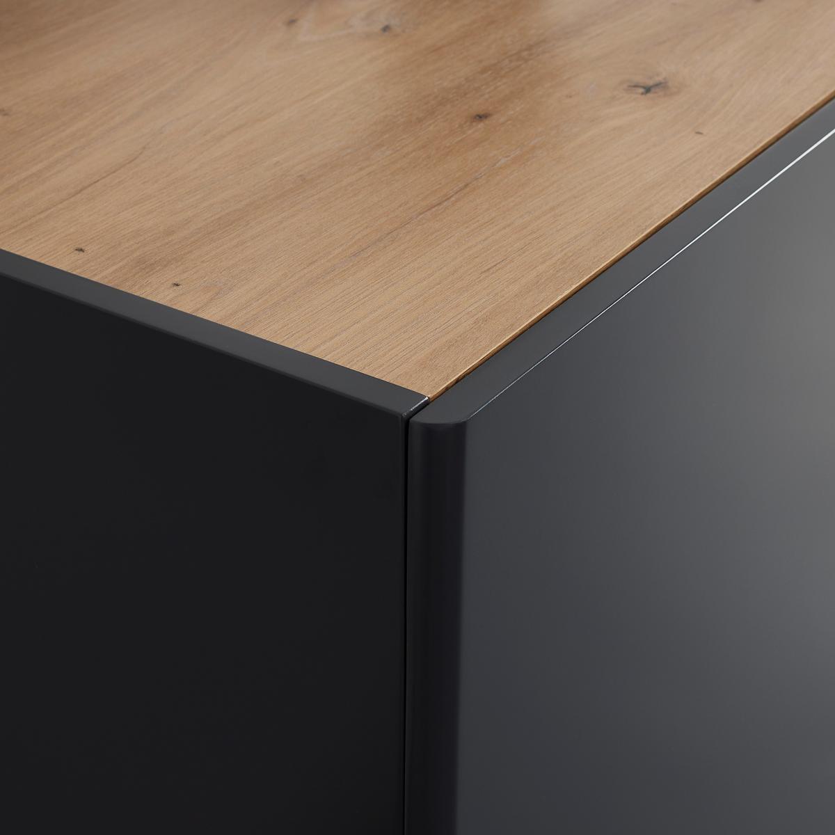 Komoda FOSCO - šedá/barvy dubu, Moderní, dřevo (160/80/40cm) - Bessagi Home