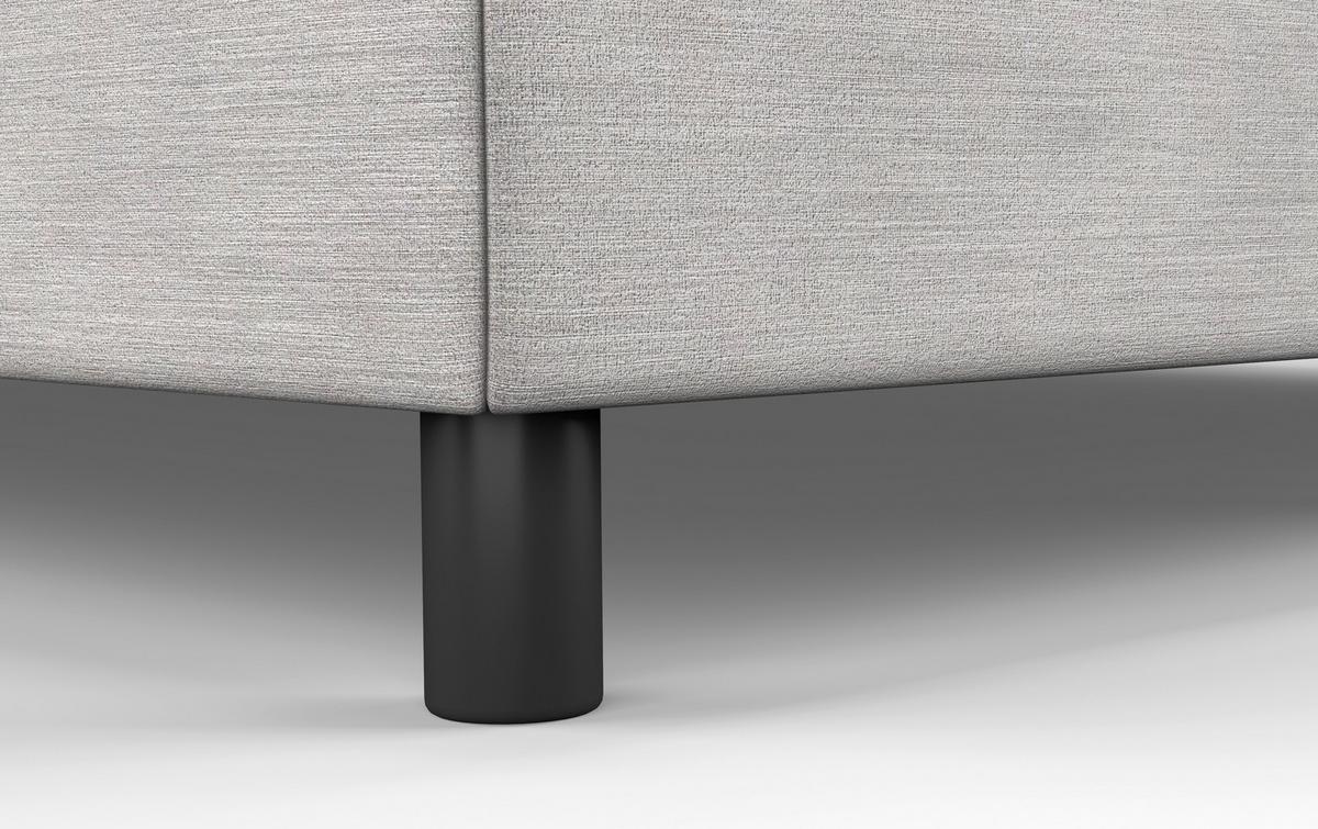 Boxbett mit Topper Andorra 180x200 cm Hellgrau - Hellgrau/Schwarz, MODERN, Holzwerkstoff/Textil (180/200cm) - MID.YOU