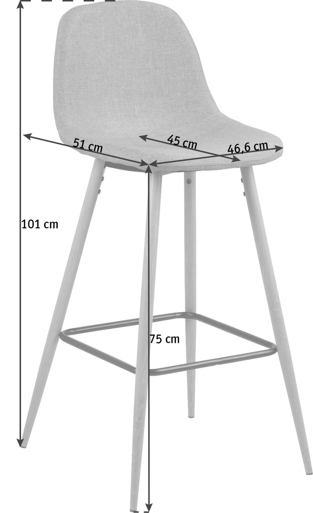 BAROVÁ ŽIDLE WILMA -LOMOCO- - černá/barvy dubu, Design, kov/dřevo (46,6/101/51cm) - Lomoco