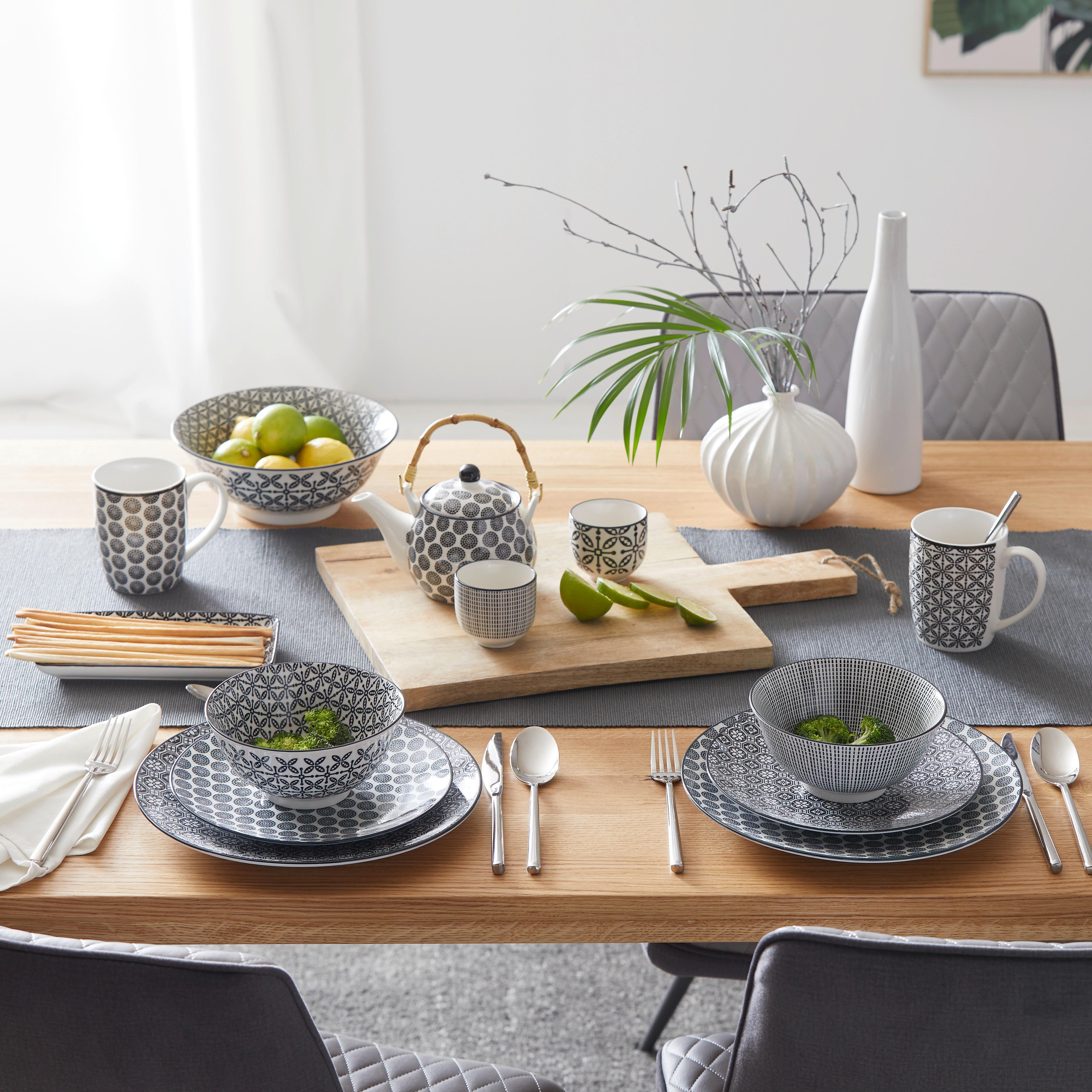 DEZERTNÍ TALÍŘEK Shiva - bílá/černá, Lifestyle, keramika (21cm) - Modern Living