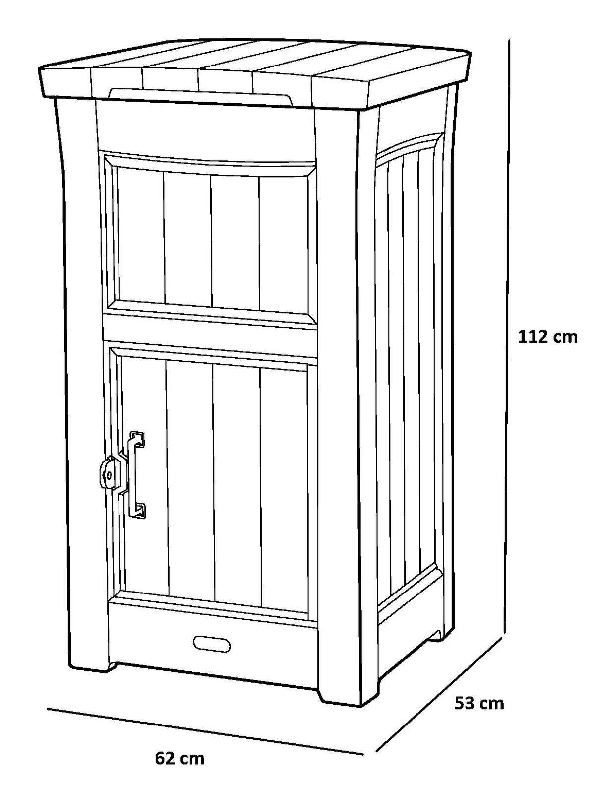 Paketbox Wetterfest Parcel 62x112x53 cm - Graphitfarben, Basics, Kunststoff (62/112/53cm)