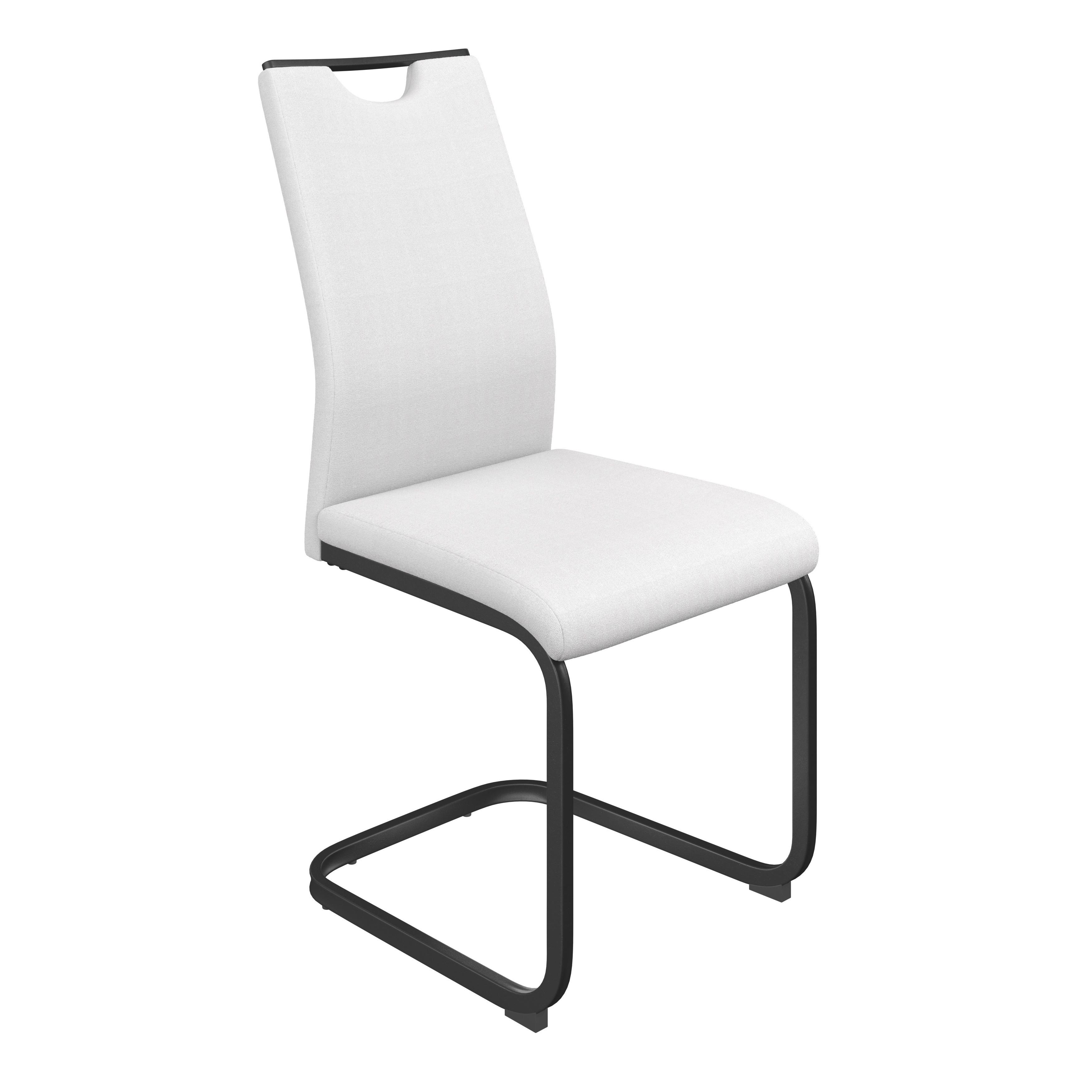 Schwingstuhl Maya Webstoff beige, B: 58cm - Beige/Schwarz, Trend, Textil/Metall (58/98/43cm)