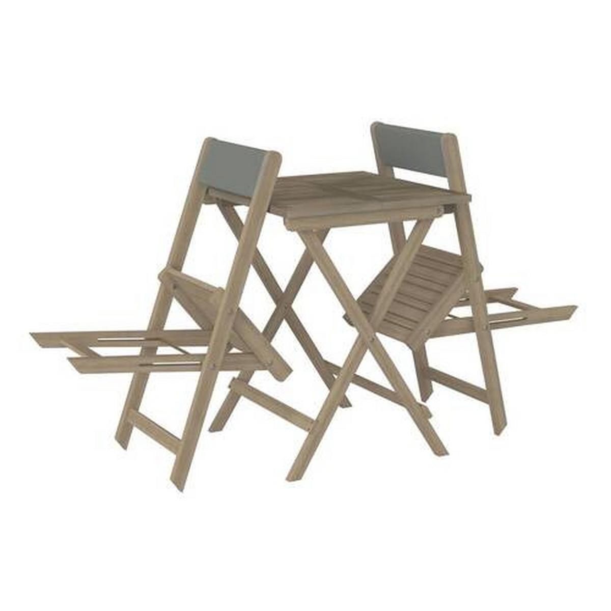Balkonmöbel Set Meran Akazienholz Mit Kissen - Akaziefarben, MODERN, Holz (60/42/72/77/60/47cm) - James Wood