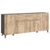Sideboard Phuket 180 Anthrazit, Kastanie B: 180 Cm - Kastanieneichefarben/Anthrazit, Design, Holzwerkstoff (180/76/37,5cm) - Livetastic