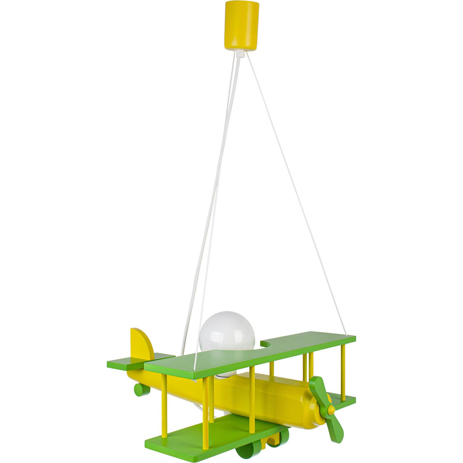 Kinderhängeleuchte 1041124 Flugzeug - Grün, KONVENTIONELL, Holz (42/45/75cm)