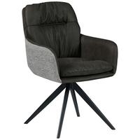 Armlehnstuhl Dian 125 - Schwarz, MODERN, Textil/Metall (57/87/64,5cm) - Kayoom