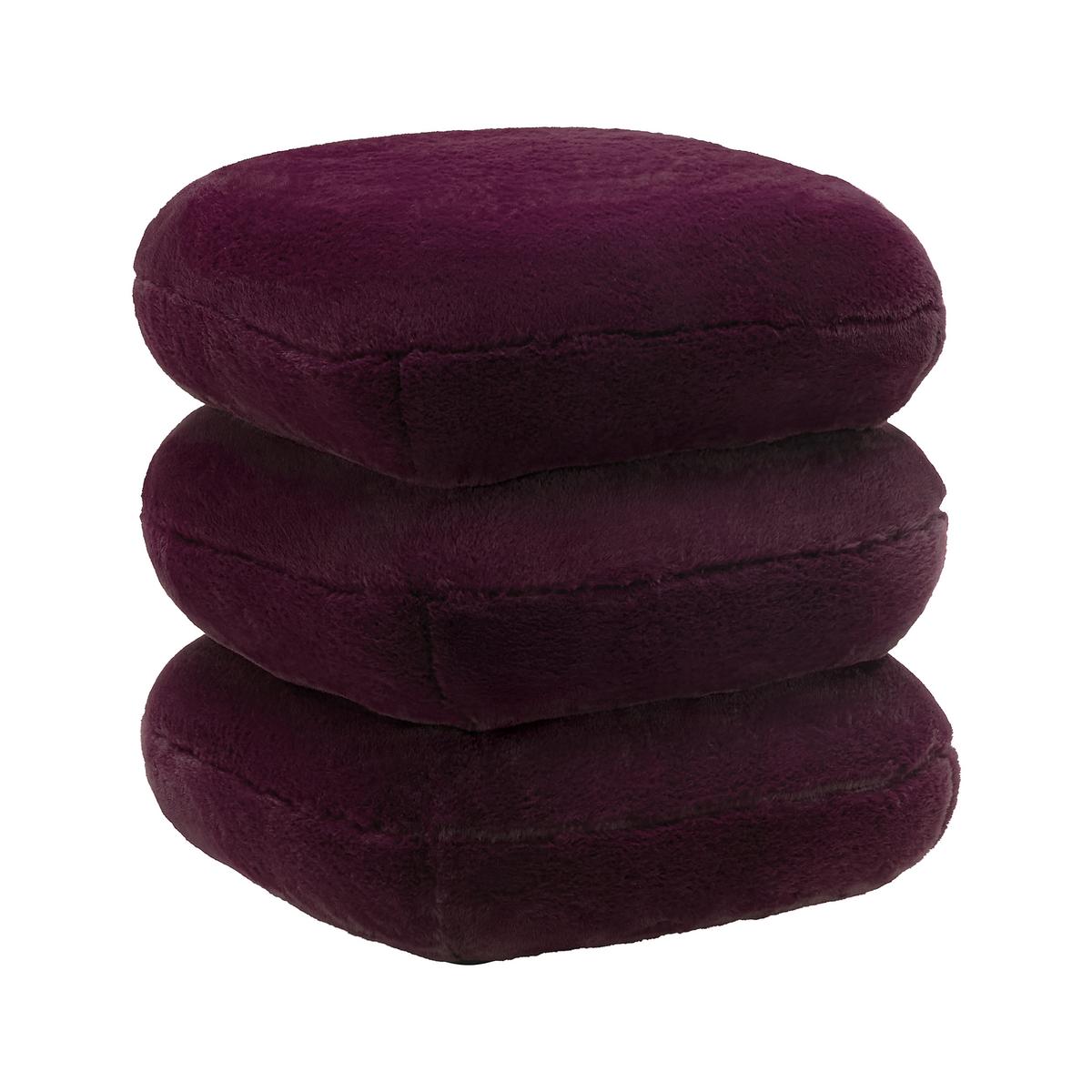 Dizajnová taburetka VICKY, bordová umelá kožušina - bordová, Modern, kov/drevo (54/54/44cm) - Premium Living