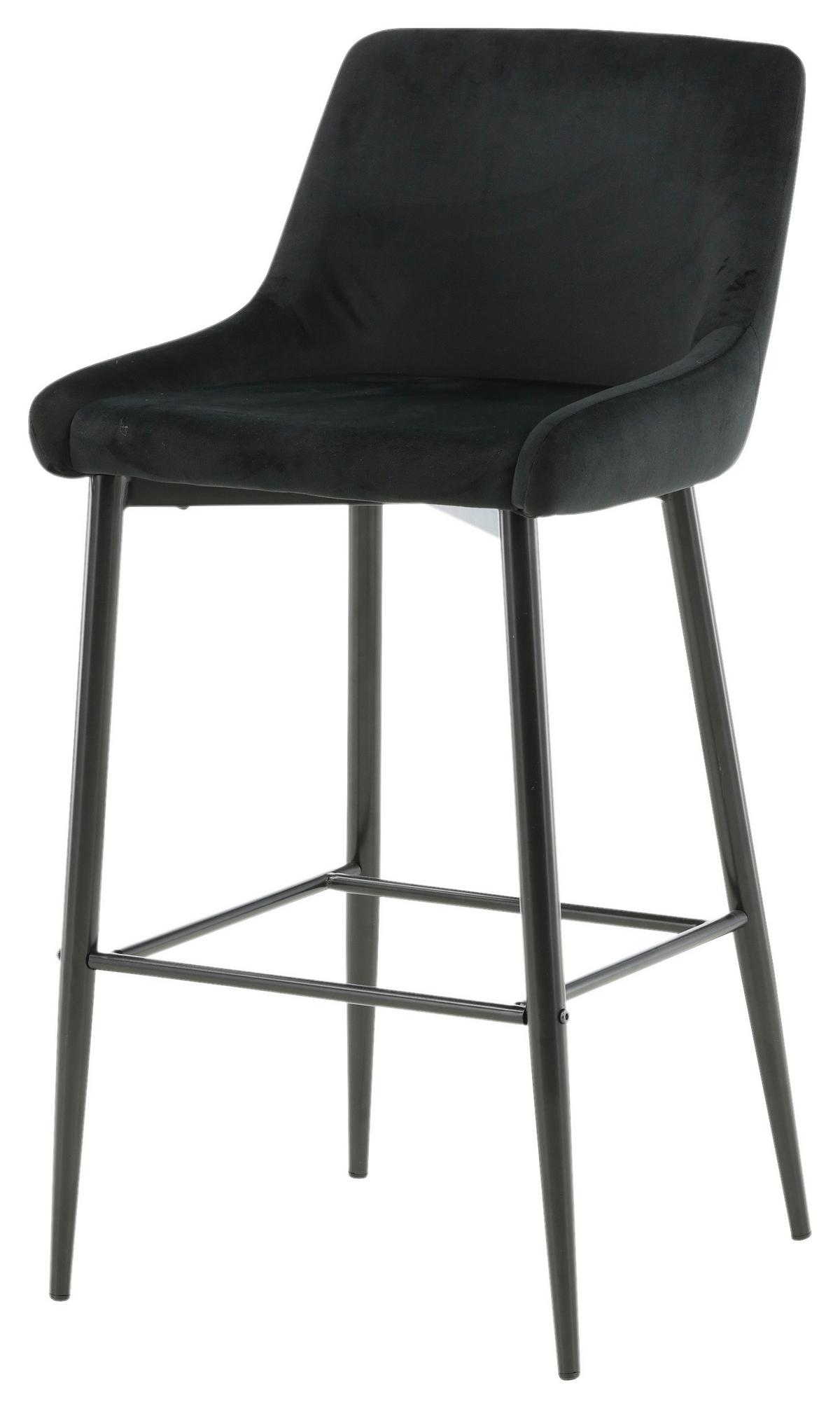 Barhocker-set Plaza Schwarz B: 48 Cm - Schwarz, Design, Kunststoff/Textil (48/105/57cm) - Livetastic