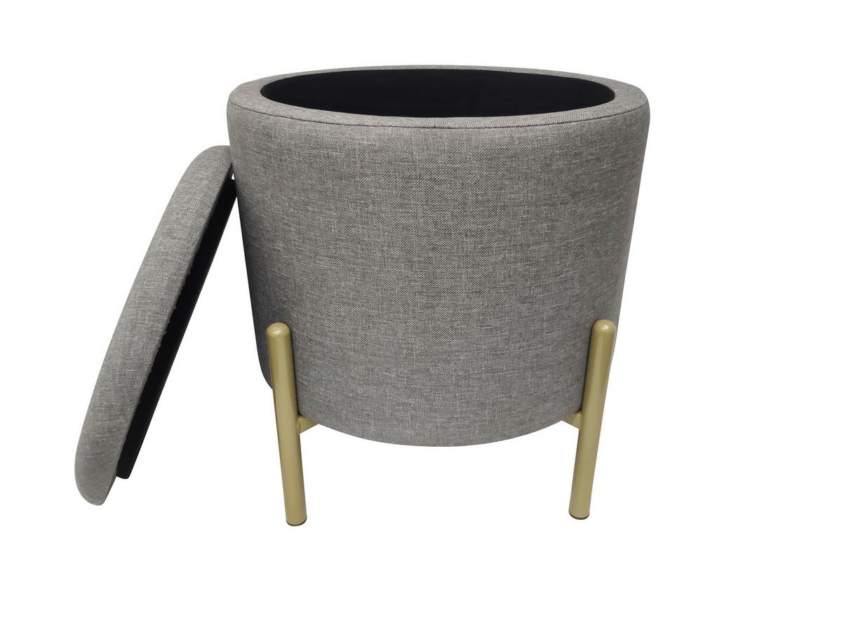 Hocker Logan - Goldfarben/Grau, Design, Textil (36/40/36cm) - Echtwerk