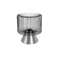 Beistelltisch Malibu Schwarz/silberfarben/weiß - Silberfarben/Schwarz, Basics, Stein/Metall (51/51/56,5cm) - Kayoom