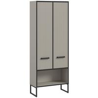 Hochschrank Bagno Kaschmir B: 59 cm - Kaschmir/Schwarz, MODERN, Holzwerkstoff (59/159/32cm) - MID.YOU