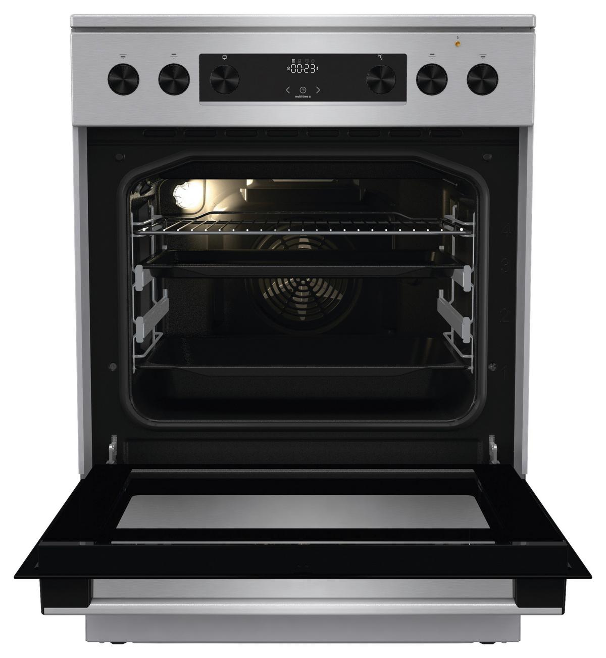 Herd Gecs6c70xpa - Edelstahlfarben/Schwarz, Trend, Glas/Metall (60/85/60cm) - Gorenje
