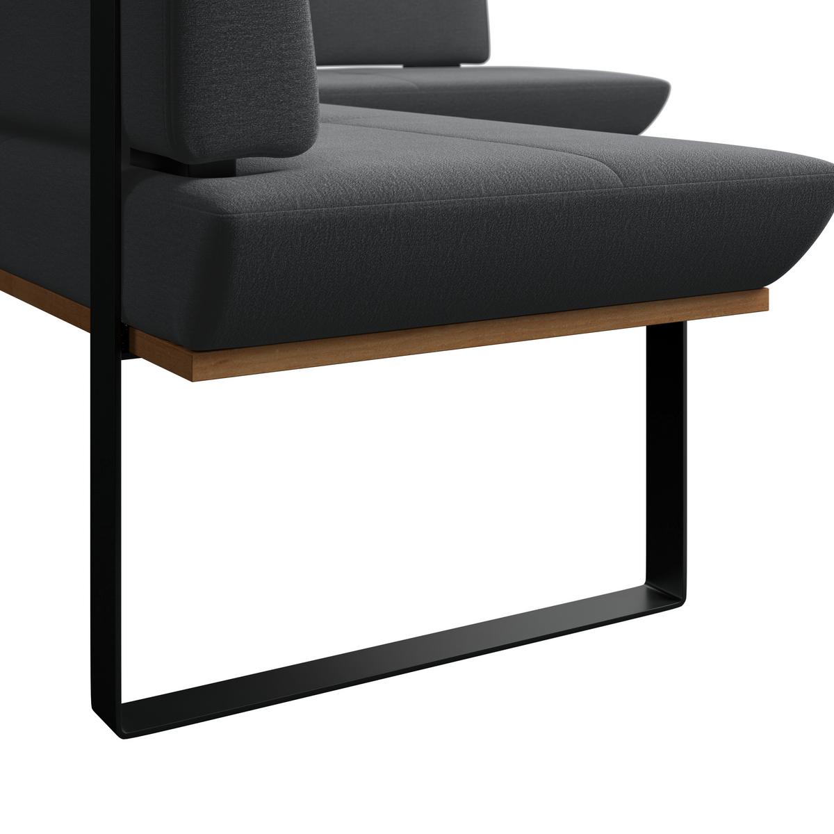 Eckbank Tristan Webstoff schwarz,S:245x195cm - Schwarz, MODERN, Holz/Textil (245/195cm) - James Wood