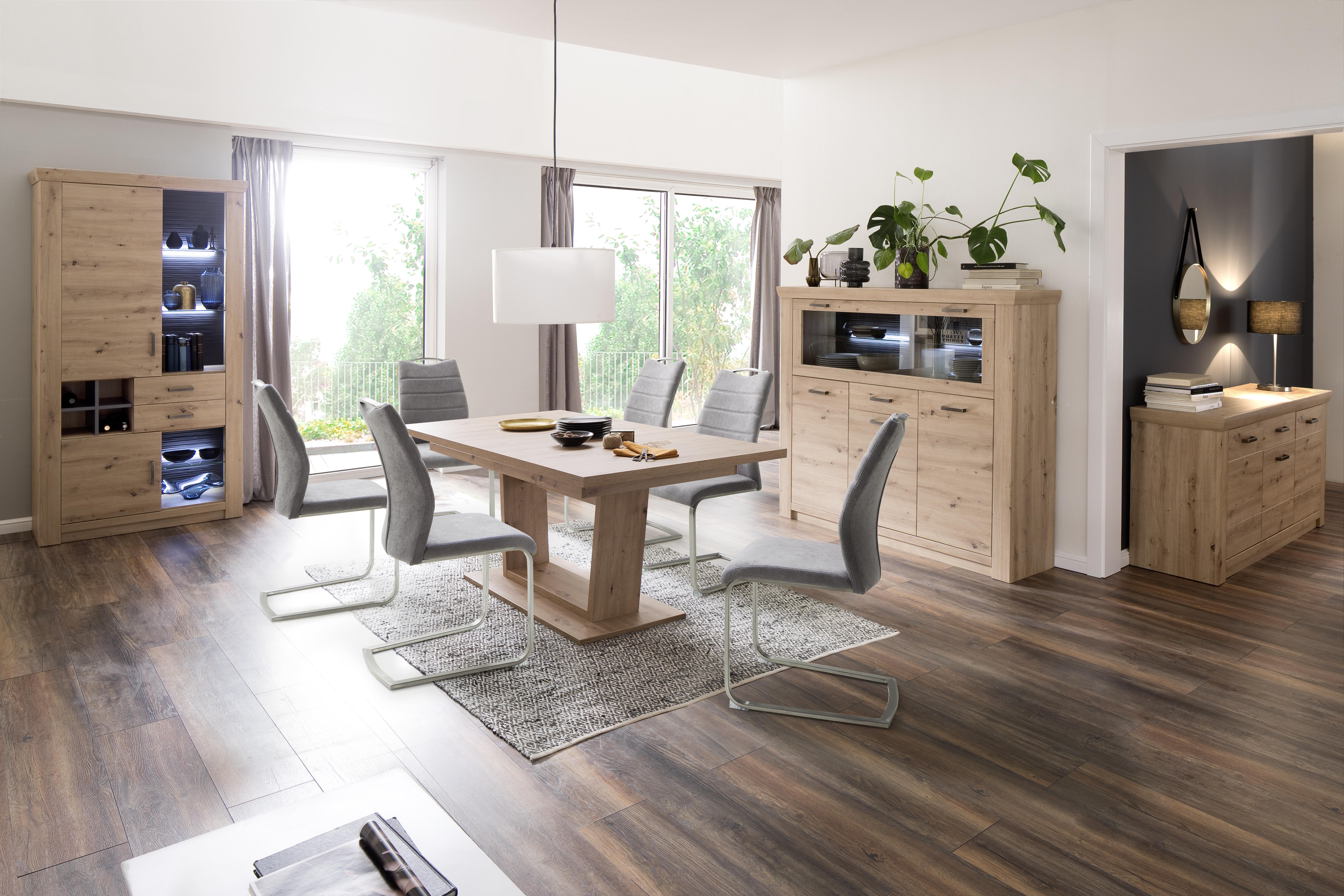 Esstisch ausziehbar Meran 180-280x100 cm Eichefarben - Eichefarben, Design, Holzwerkstoff (180-280/100/77cm) - Livetastic