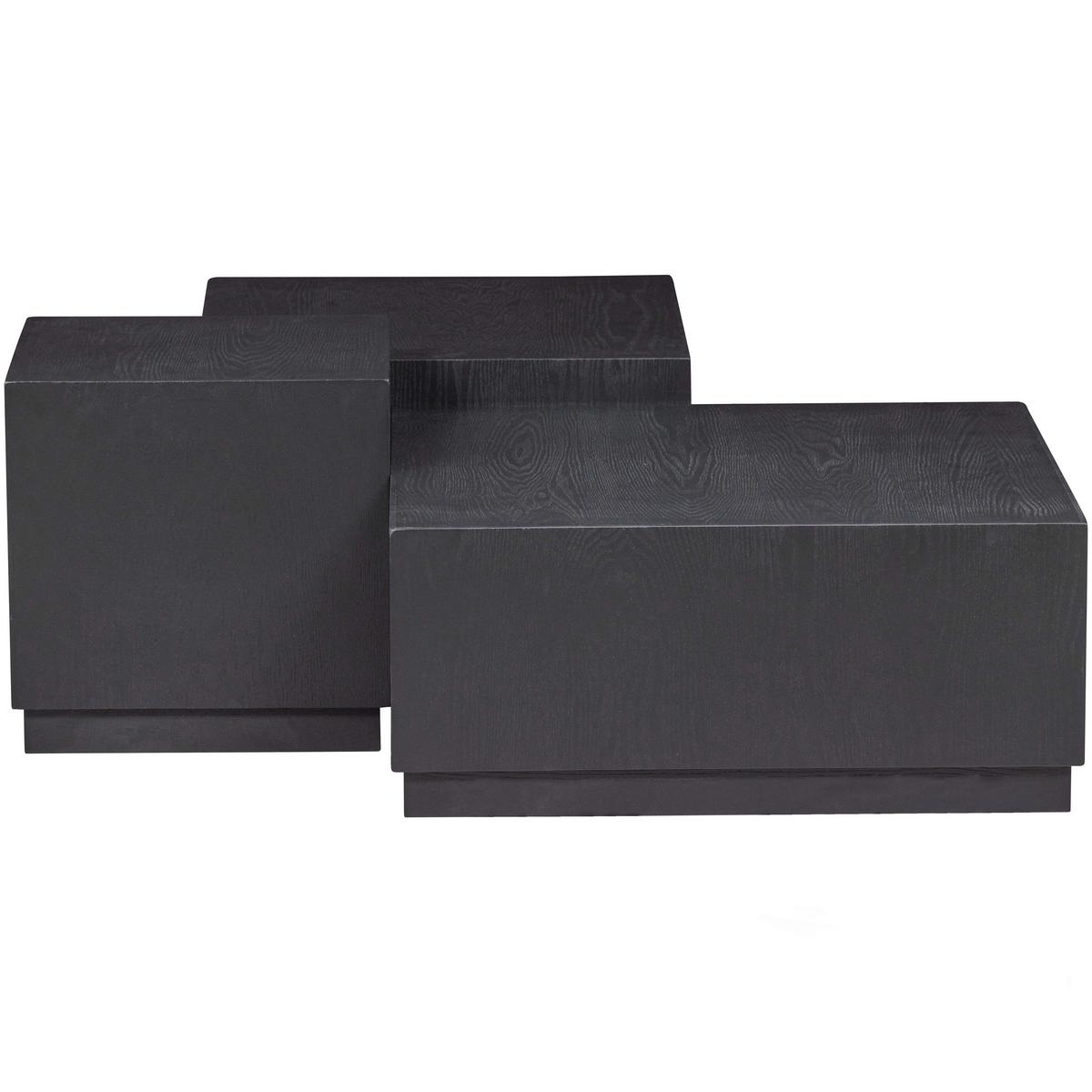 Beistelltischset Pim Schwarz 3-Teilig - Schwarz, Design, Holzwerkstoff - Livetastic