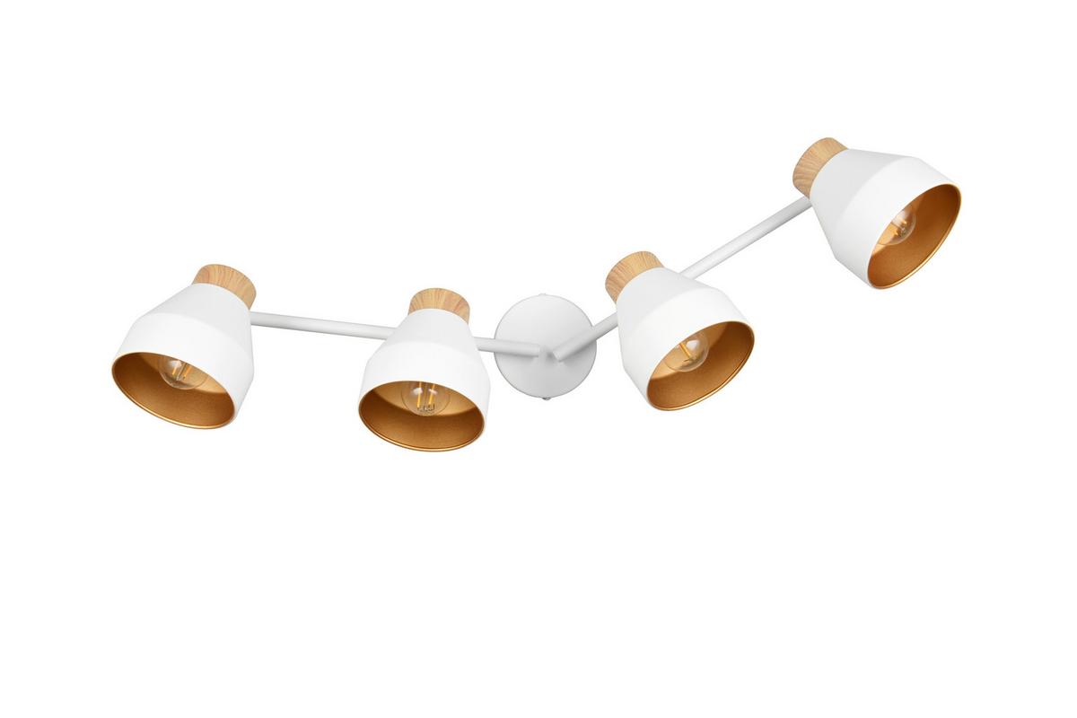 Strahler Valentin L: 71,5 cm Braun Weiß Goldfarben - Goldfarben/Braun, LIFESTYLE, Metall (71,5/22/15cm)