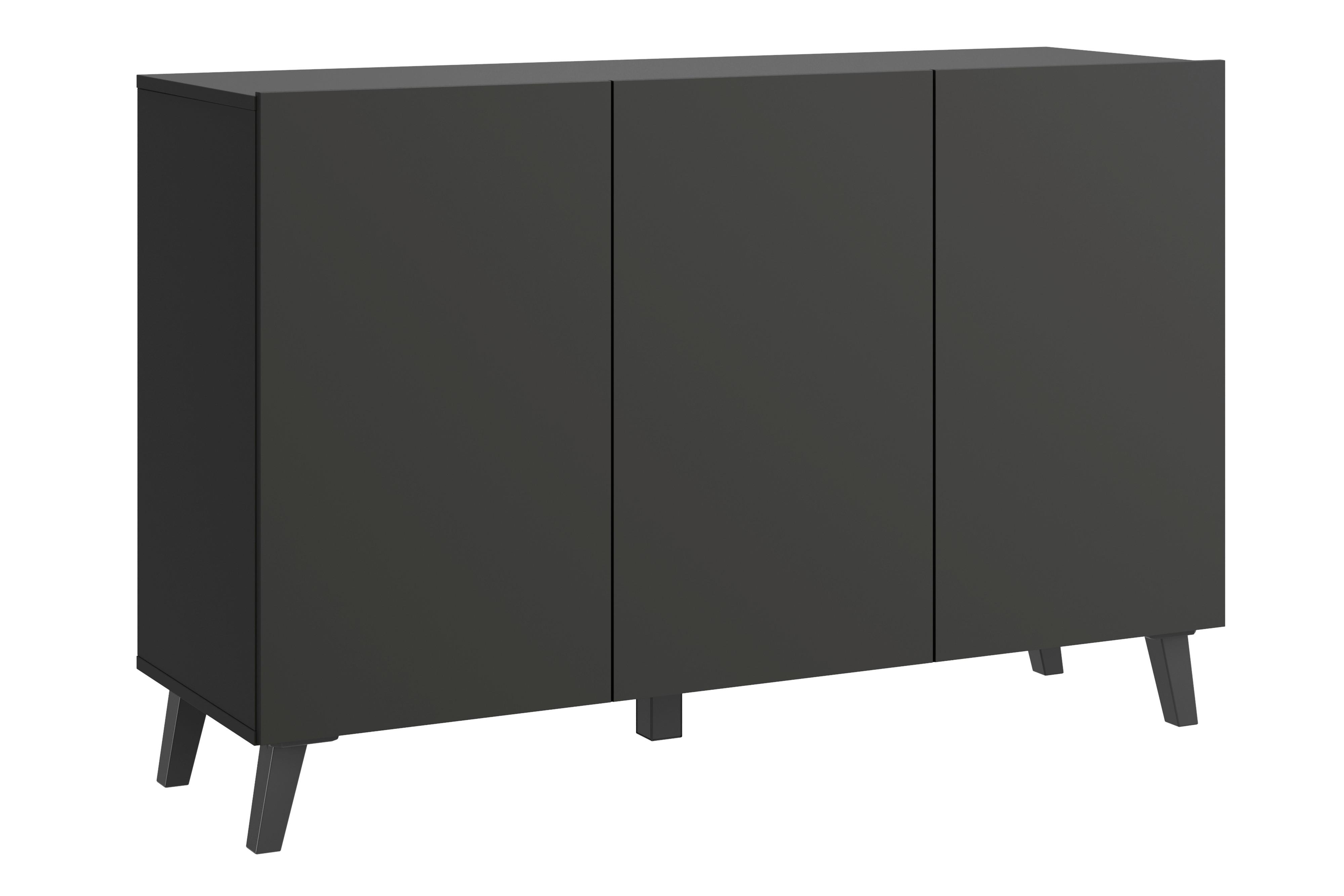 Sideboard Phuket 120 Schwarz B: 120 cm - Schwarz, Design, Holzwerkstoff (120/76/39cm) - P & B
