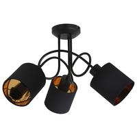 Bodové svietidlo Goldi, E14 LED max. 15Watt - čierna/zlatá, Modern, kov/textil (47/29cm) - Mömax
