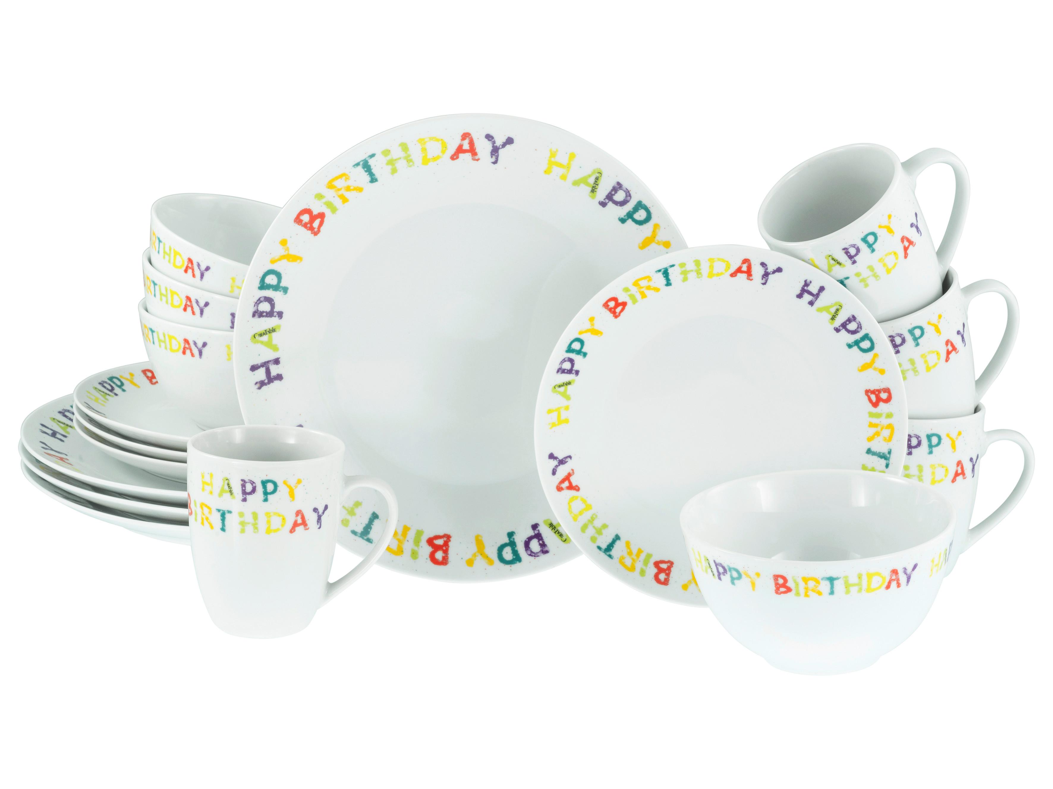 Kombiservice Happy Birthday Multicolor - Multicolor, Basics, Keramik - Creatable