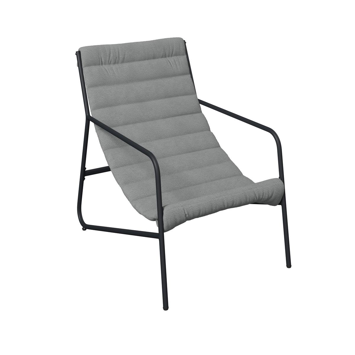 Balkonset Memphis - Anthrazit/Grau, MODERN, Textil/Metall (61/78.5/87.5cm) - Beldano