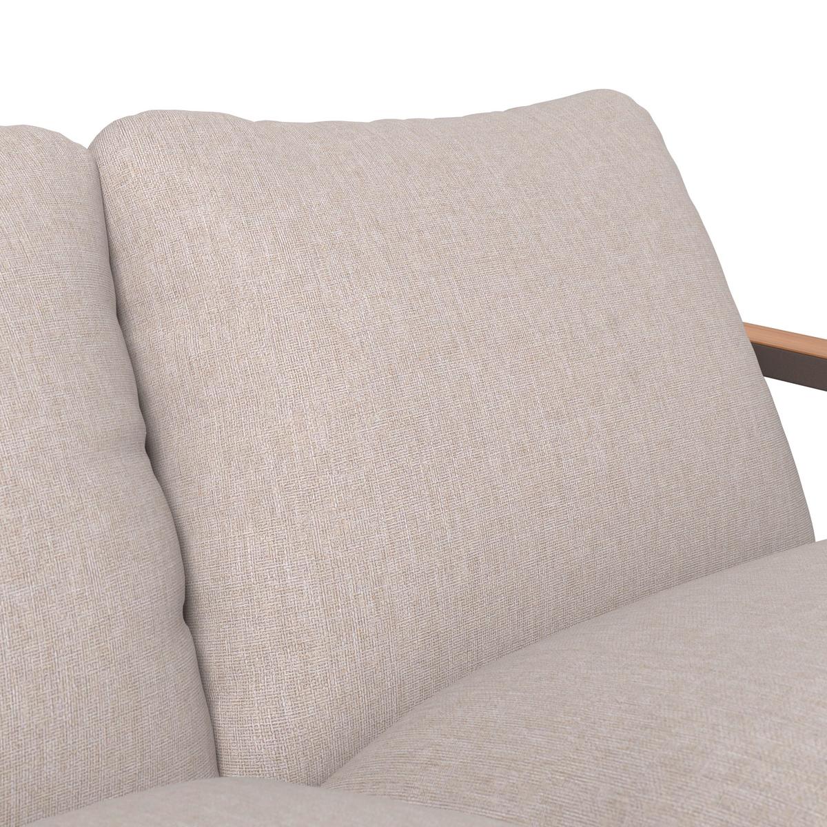 Loungegarnitur Pretoria - Dunkelgrau/Beige, Basics, Glas/Textil - Beldano