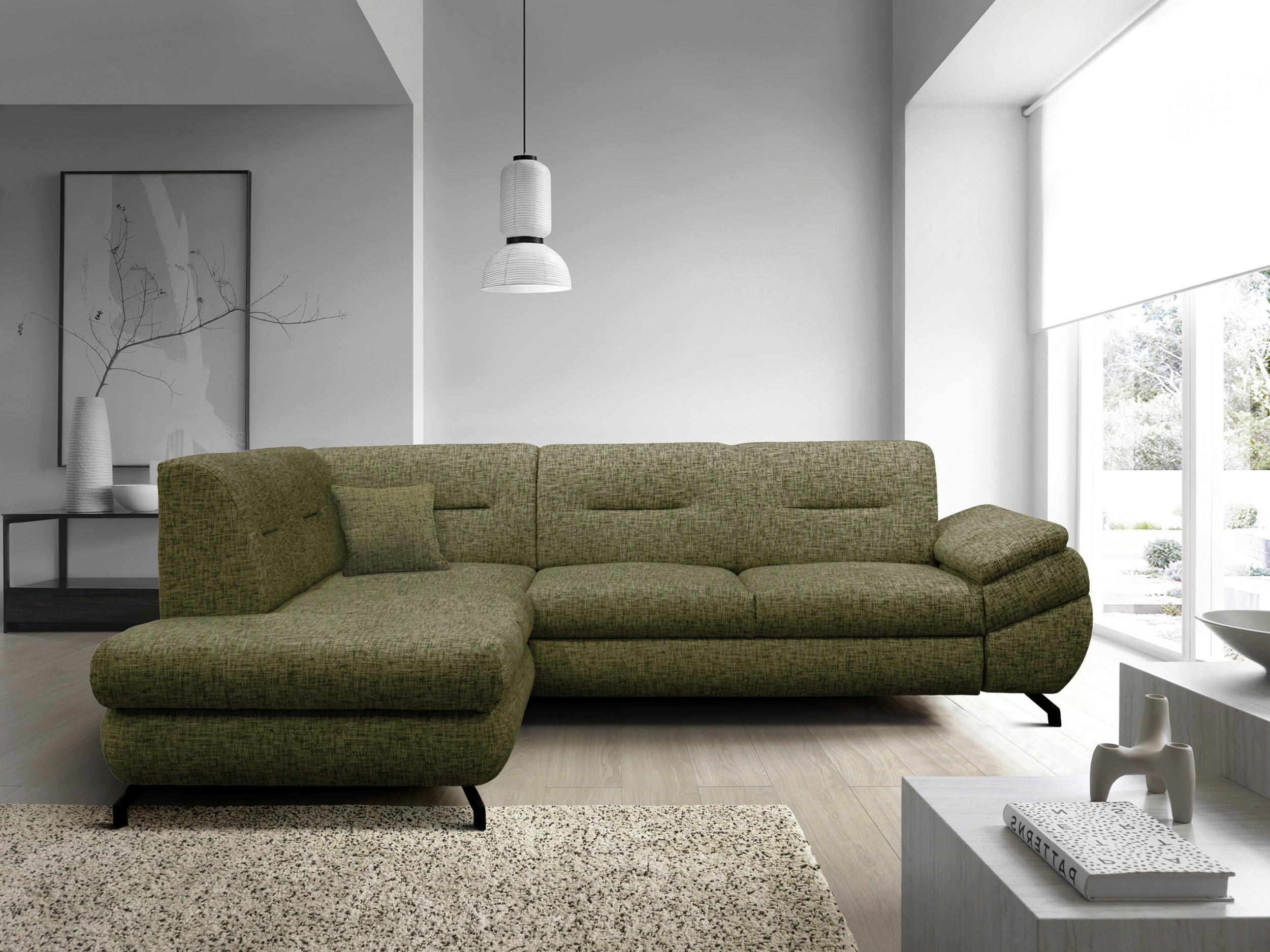 Ecksofa Imo Grün 201x274 cm - Schwarz/Grün, Design, Textil (201/274cm) - MID.YOU