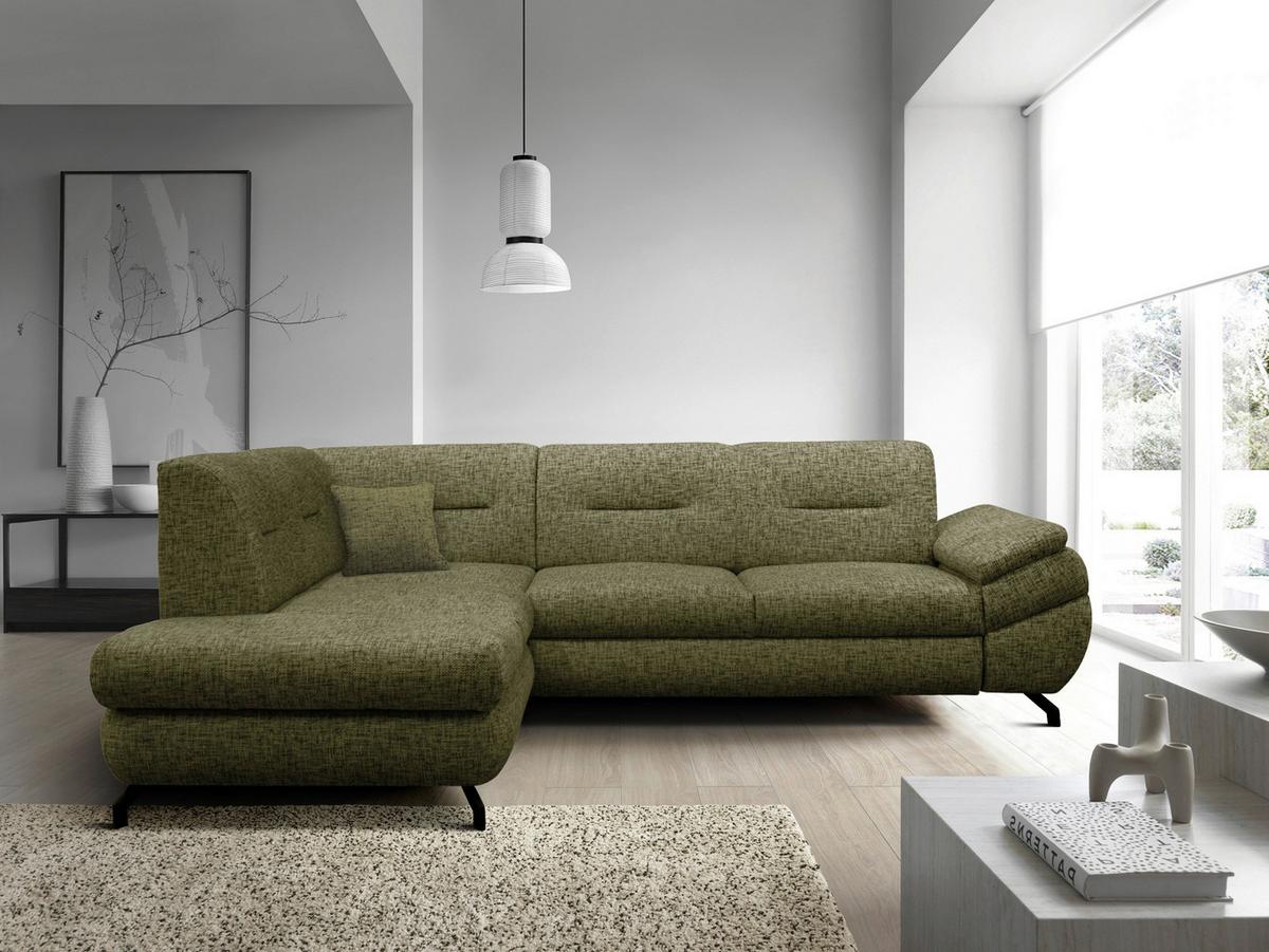 Ecksofa Imo Grün 201x274 cm - Schwarz/Grün, Design, Textil (201/274cm) - MID.YOU