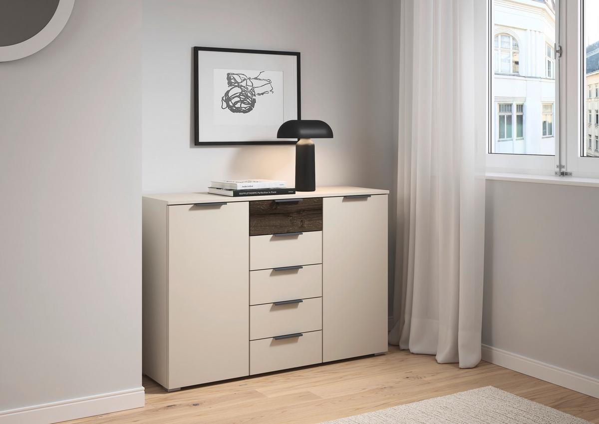 Kommode Sajo-Extra Champagner B: 120cm - Champagner, Trend, Holzwerkstoff (120/84/40cm)