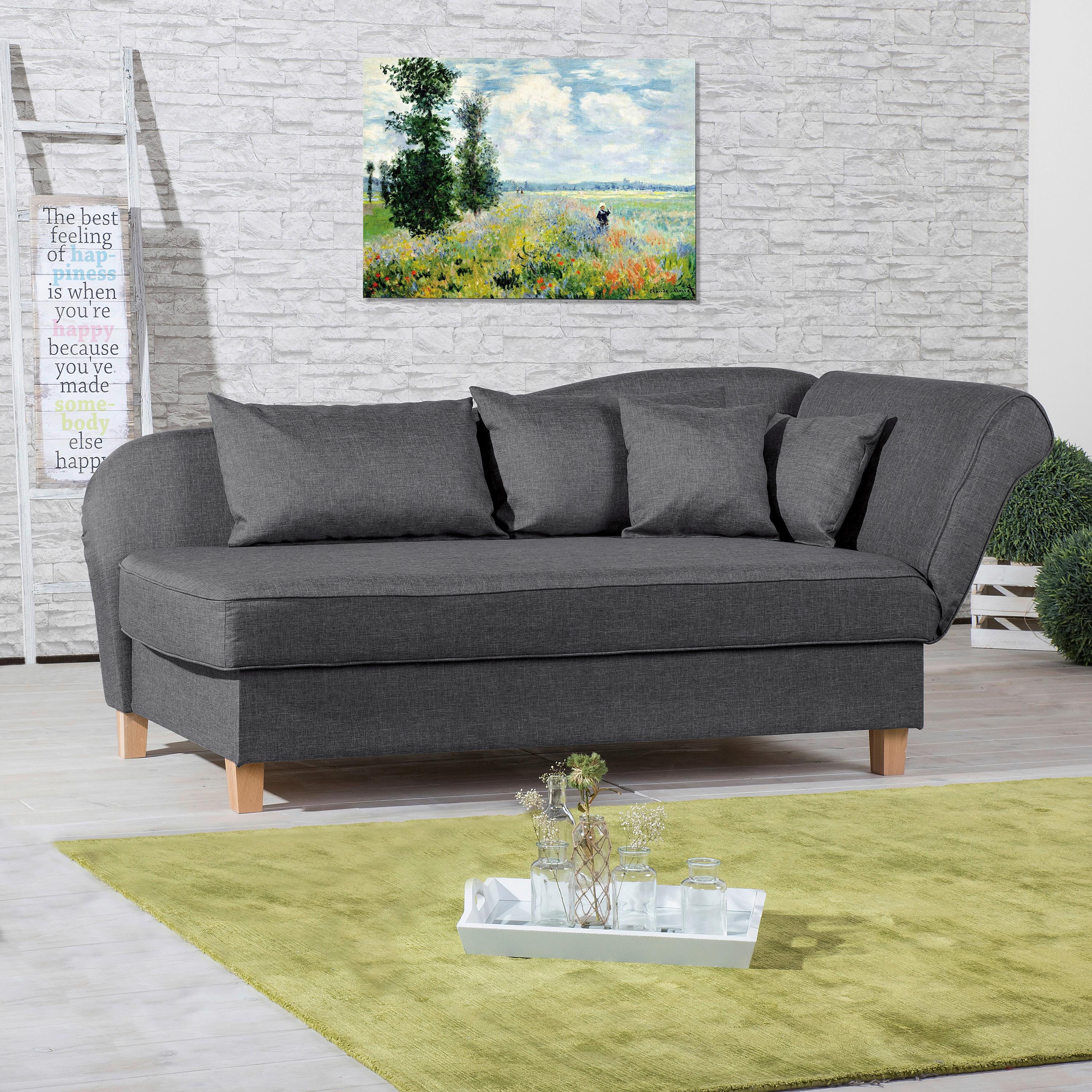 Récamiere Selma In Graphitfarben B: 190 Cm - Buchefarben/Graphitfarben, Design, Textil (190/82/88cm) - Max Winzer