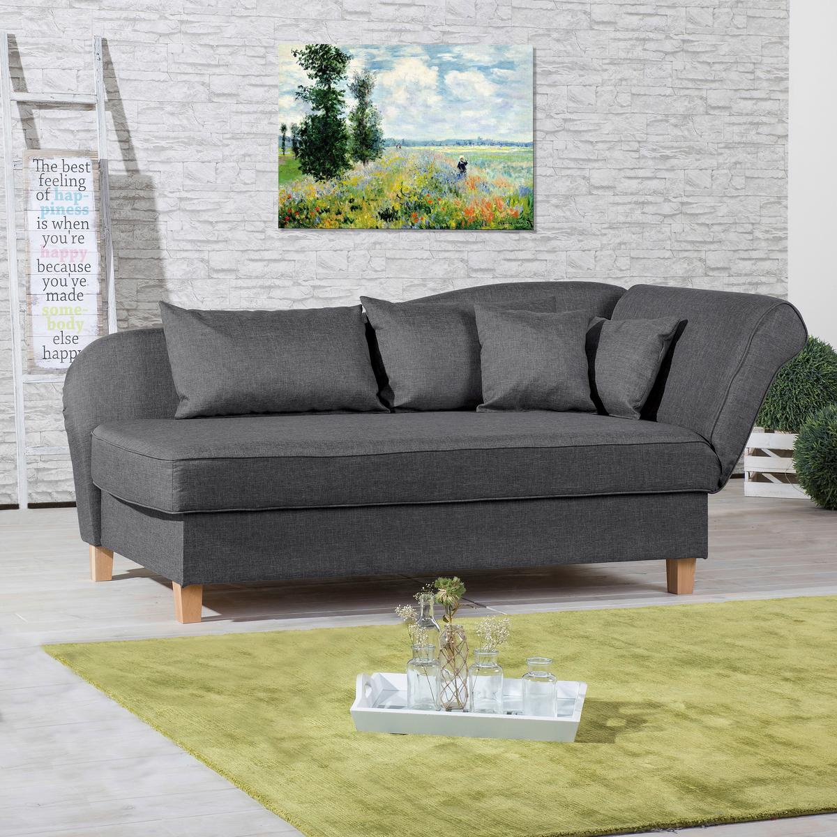 Récamiere Selma In Graphitfarben B: 190 cm - Buchefarben/Graphitfarben, Design, Textil (190/82/88cm) - Max Winzer