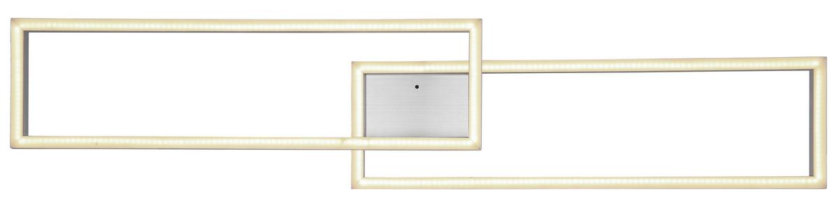 Led-deckenleuchte 67209-45d - Silberfarben/Opal, Design, Kunststoff/Metall (119,5/25,5/10cm) - Globo