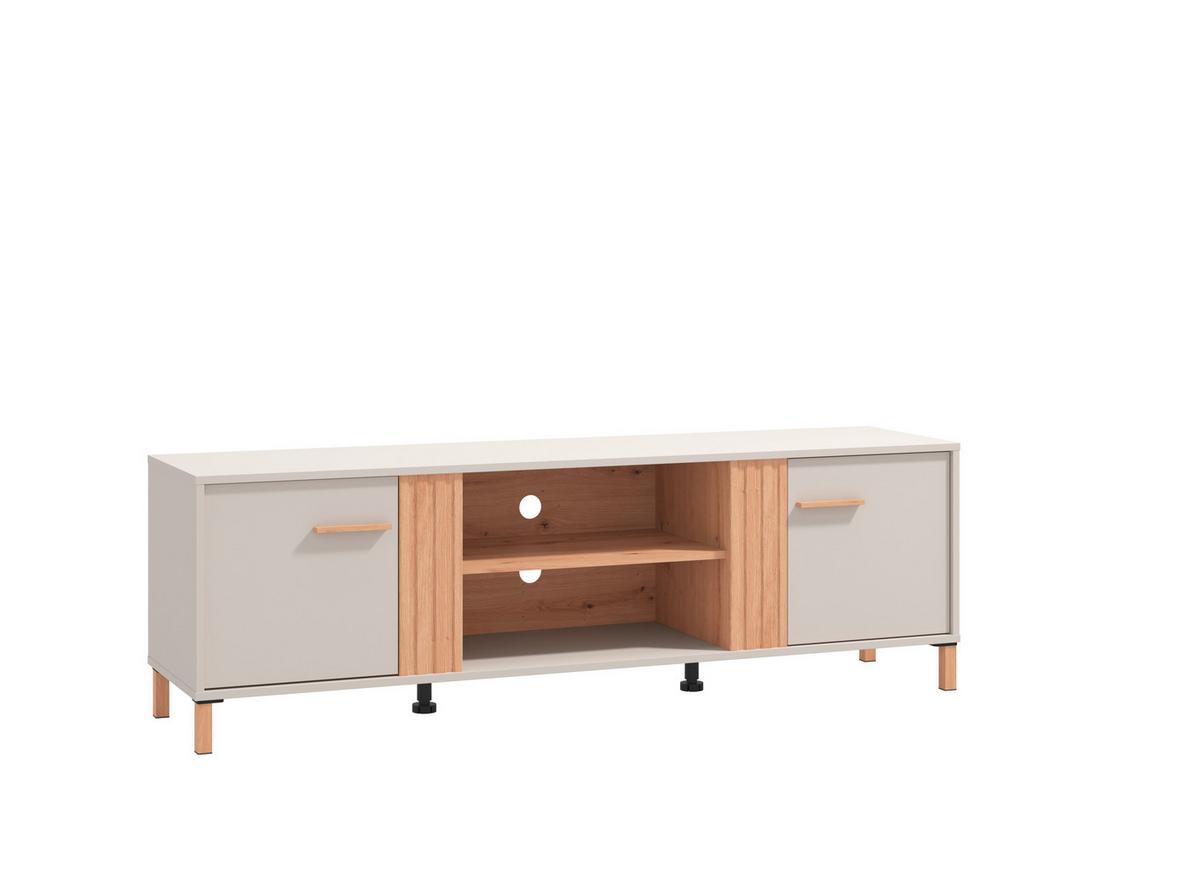 Tv-elem Belfort - tölgyfa színű/fehér, Modern, faalapú anyag (163,5/52/40cm)