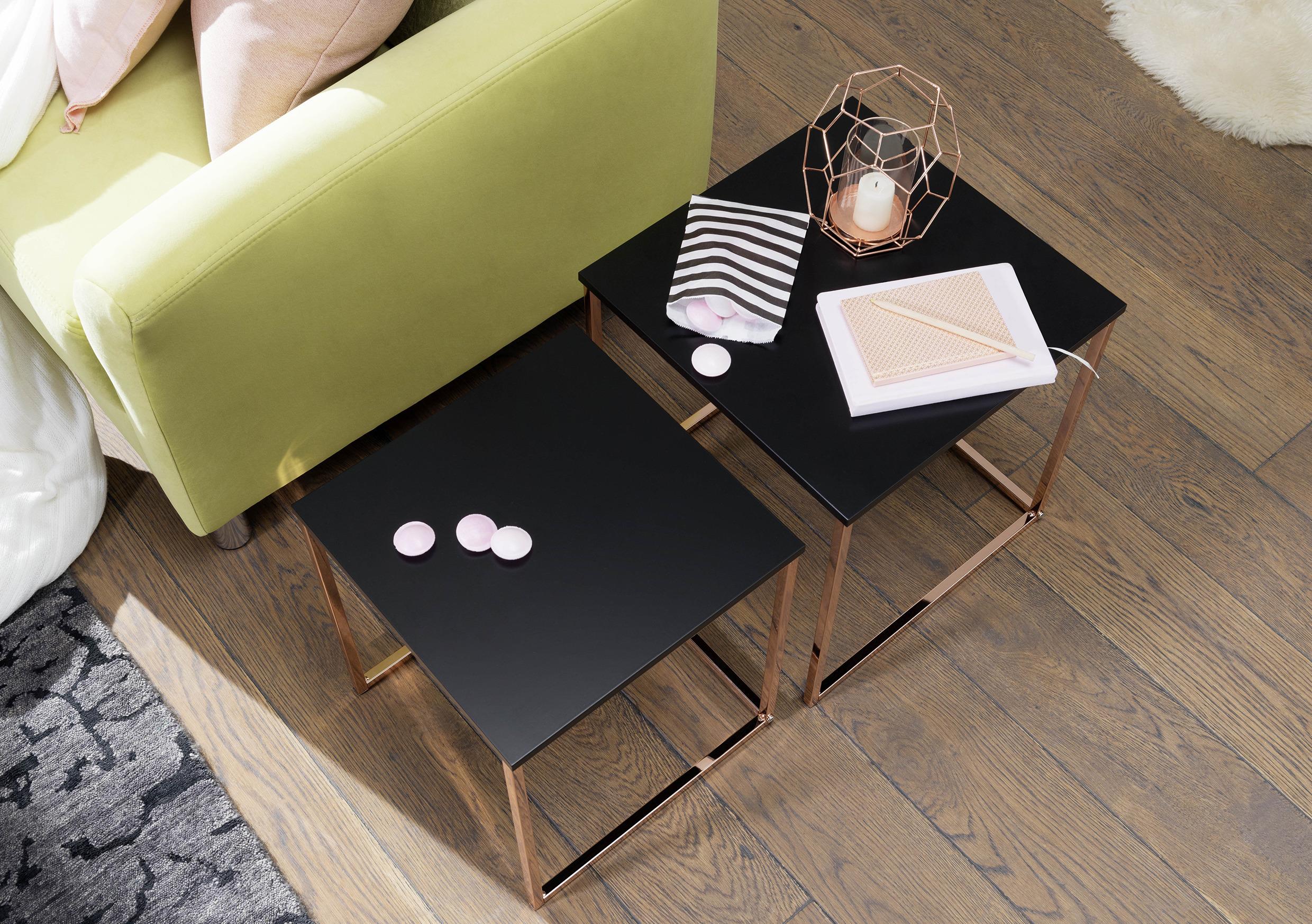 Beistelltisch in Kupfer/Schwarz aus Dekor 2er-Set Top