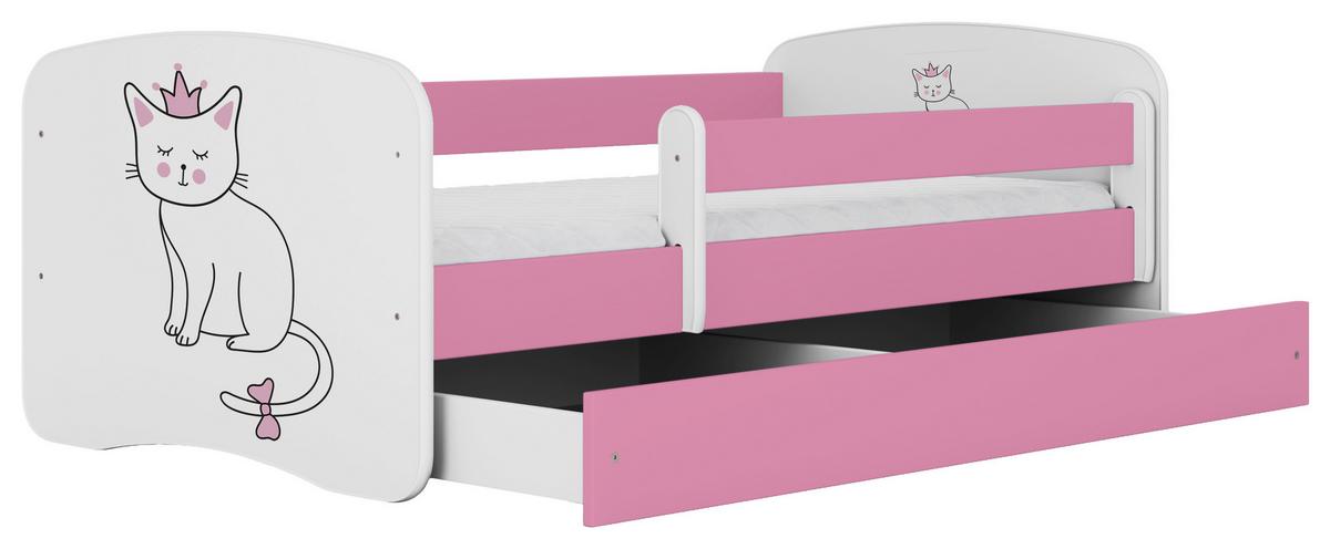 Kinder-/Juniorbett Babydreams inkl. Matratze 80x160 - Pink/Birkefarben, MODERN, Holz/Holzwerkstoff (80/160cm) - MID.YOU