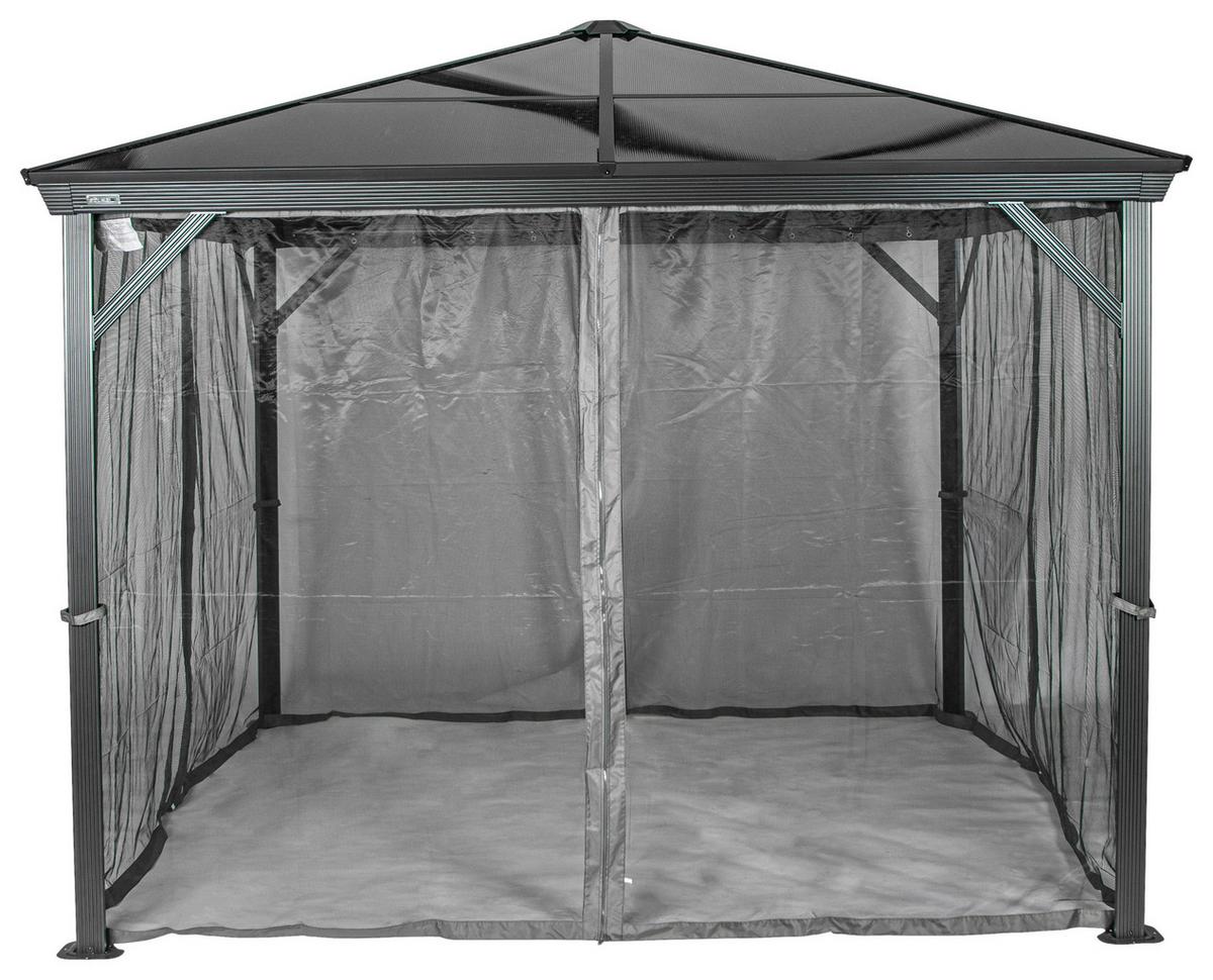 Pavillon Verona 298x298 Cm Wetterfest Gartenpavvilon - Anthrazit, Basics, Kunststoff/Metall (298/261/298cm)