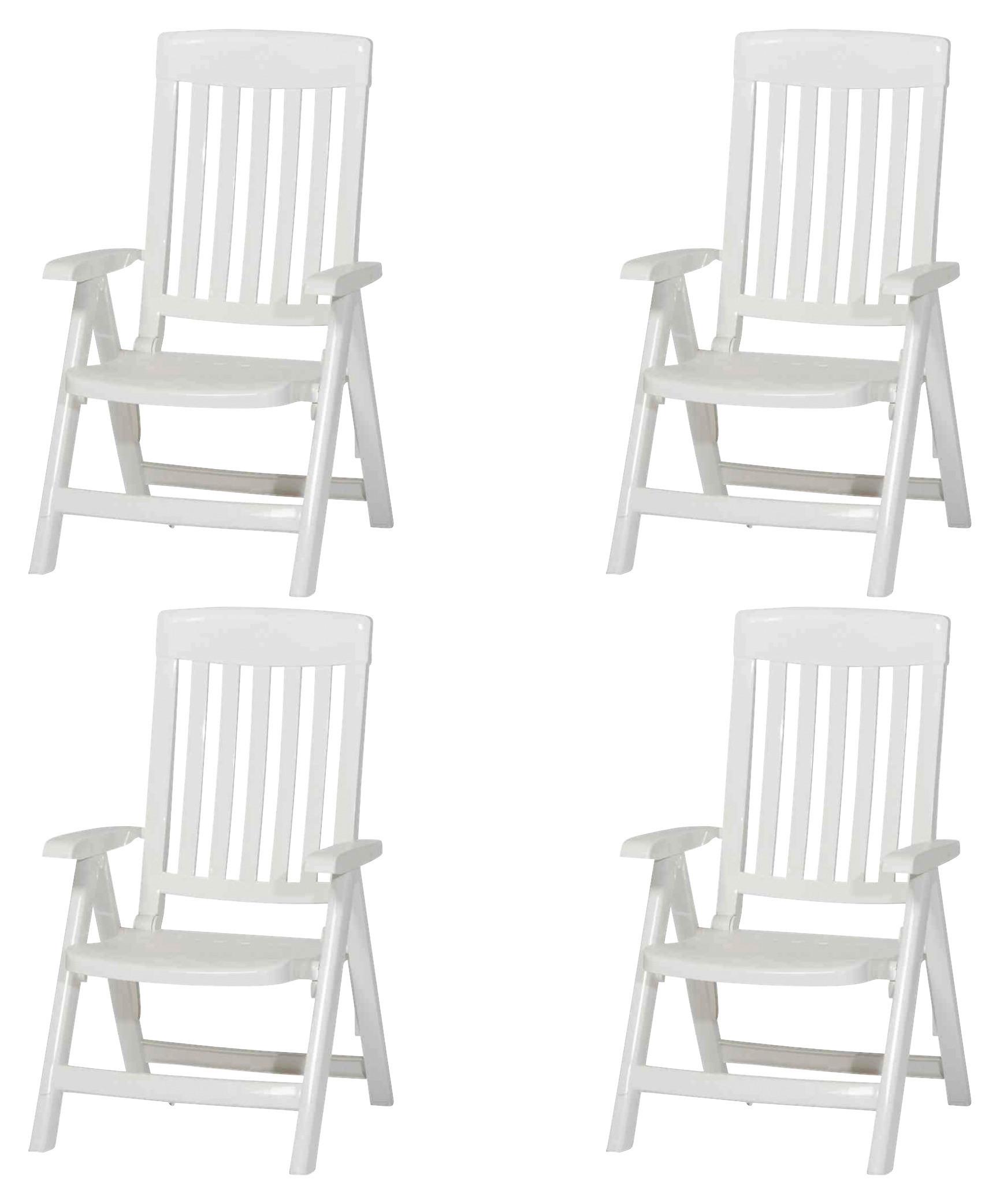 Gartenklappsessel-Set N01317 - Weiß, KONVENTIONELL, Kunststoff (46,5/111/50cm) - Sieger